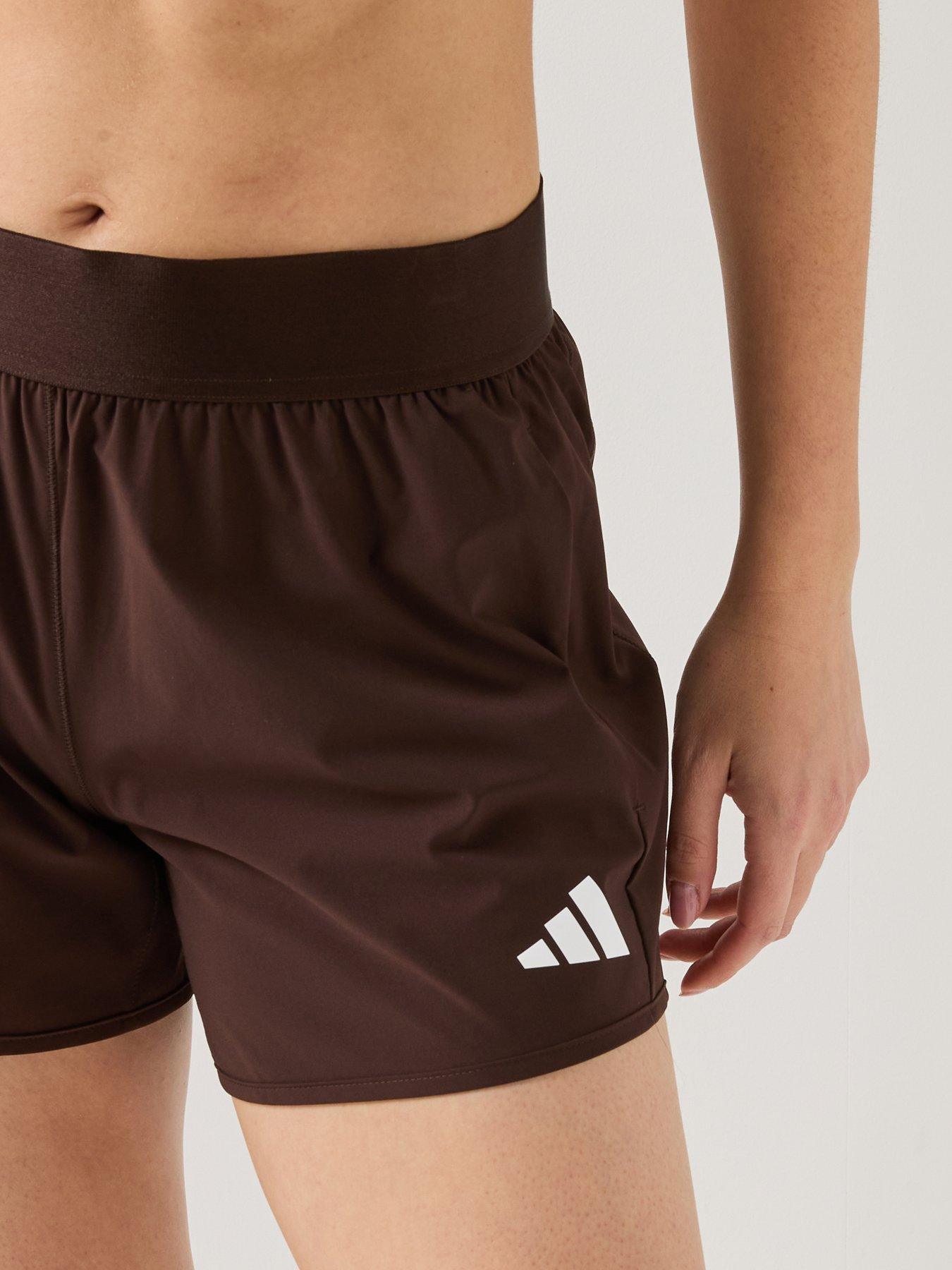 Image 4 of 6 of adidas Womens Training Intensity 4 Inch Pacer Shorts - Brown