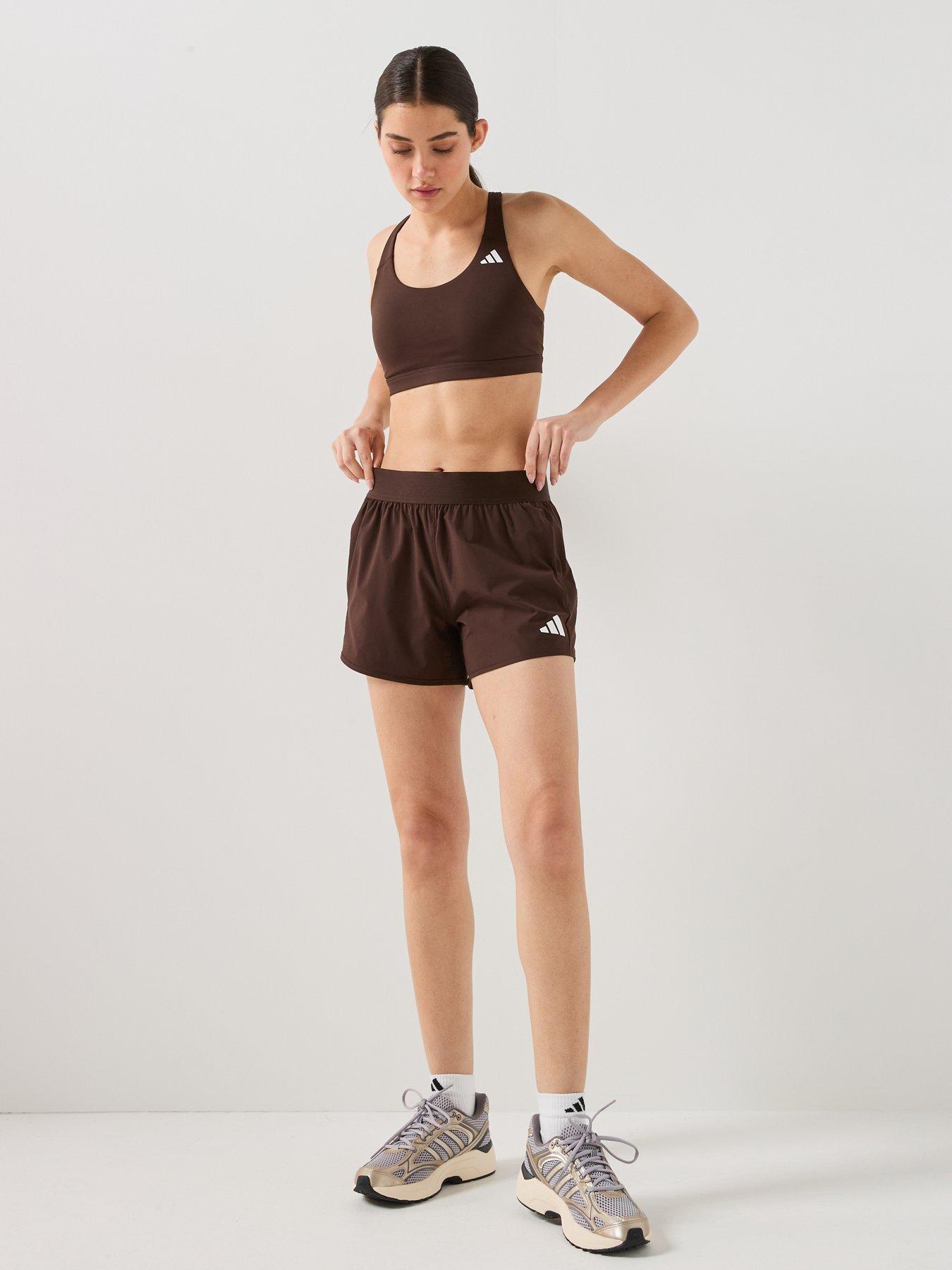 Image 6 of 6 of adidas Womens Training Intensity 4 Inch Pacer Shorts - Brown