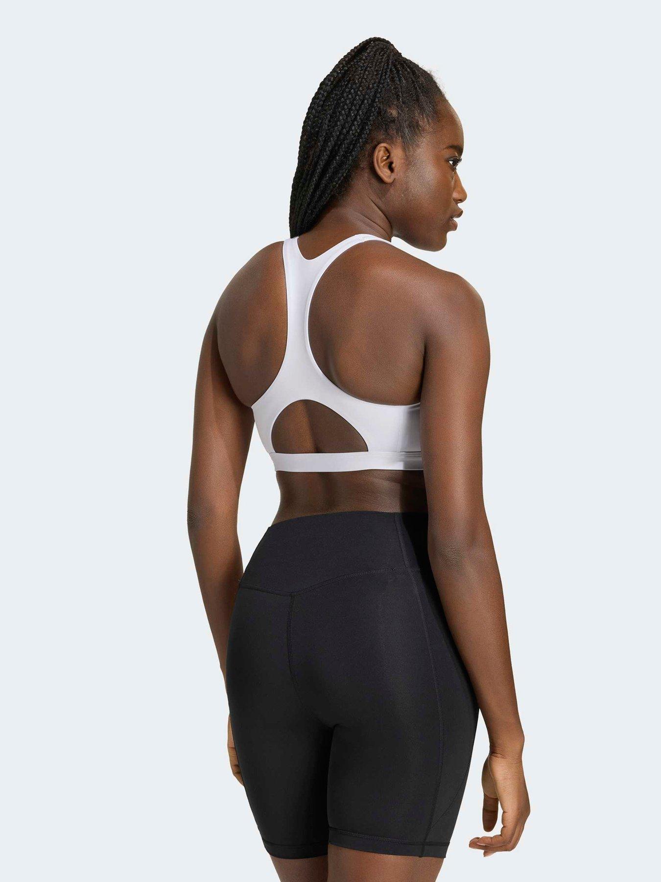 Image 2 of 5 of adidas Women's Optime Workout Essentials Medium Support Sports Bra - White