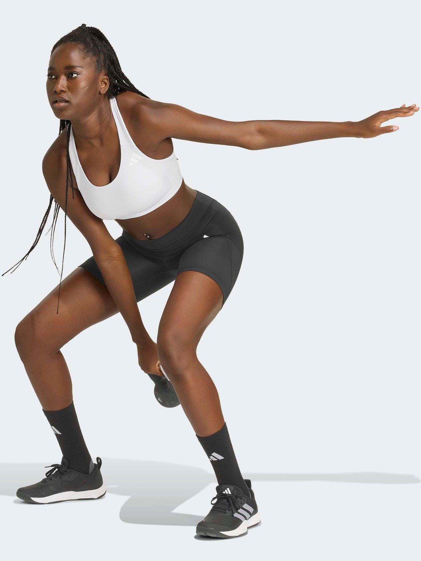 Image 3 of 5 of adidas Women's Optime Workout Essentials Medium Support Sports Bra - White