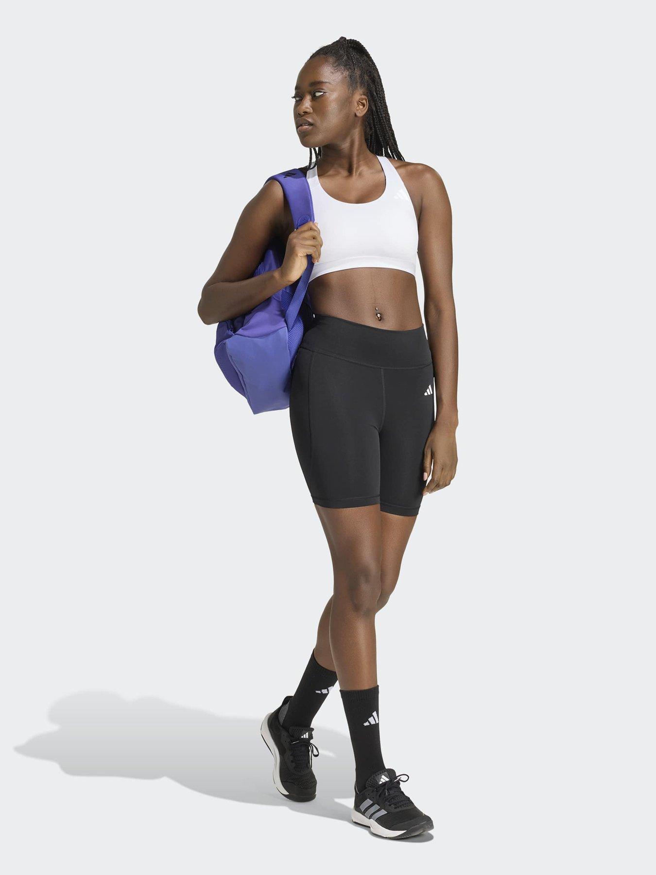 Image 4 of 5 of adidas Women's Optime Workout Essentials Medium Support Sports Bra - White