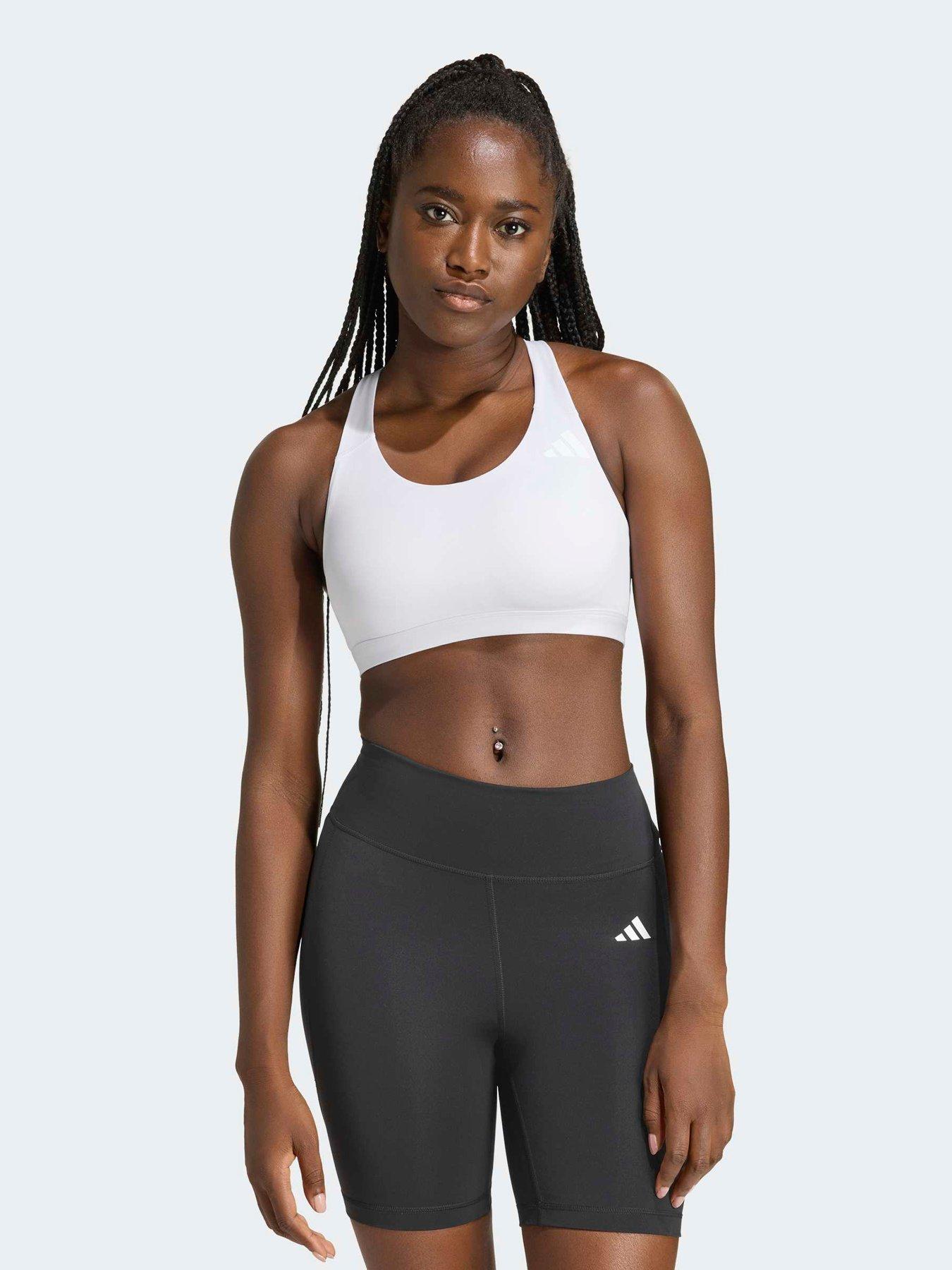 Image 5 of 5 of adidas Women's Optime Workout Essentials Medium Support Sports Bra - White