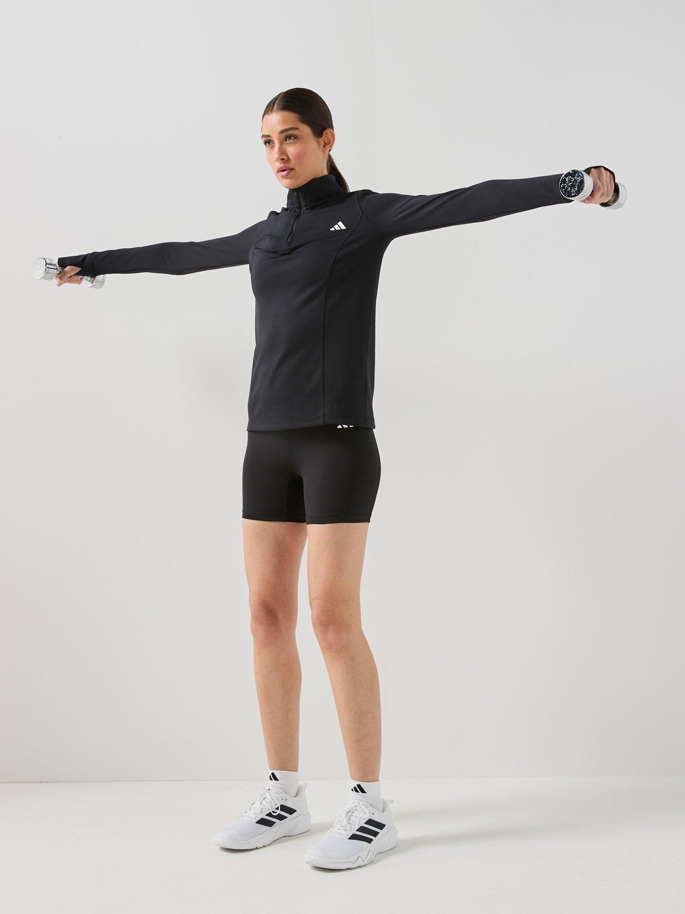 Image 3 of 6 of adidas Womens Training Optime Workout Essentials Shorts - Black