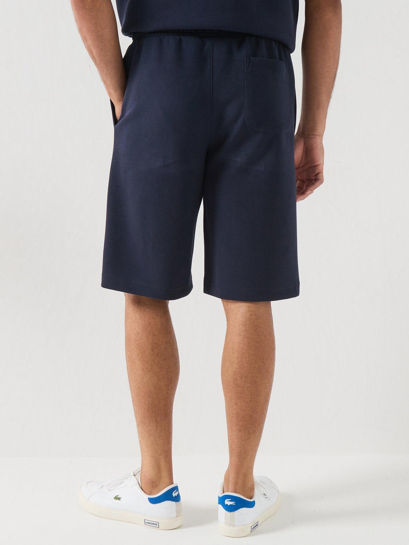 Image 2 of 6 of Lacoste Premium Embroidered Sweat Shorts - Navy