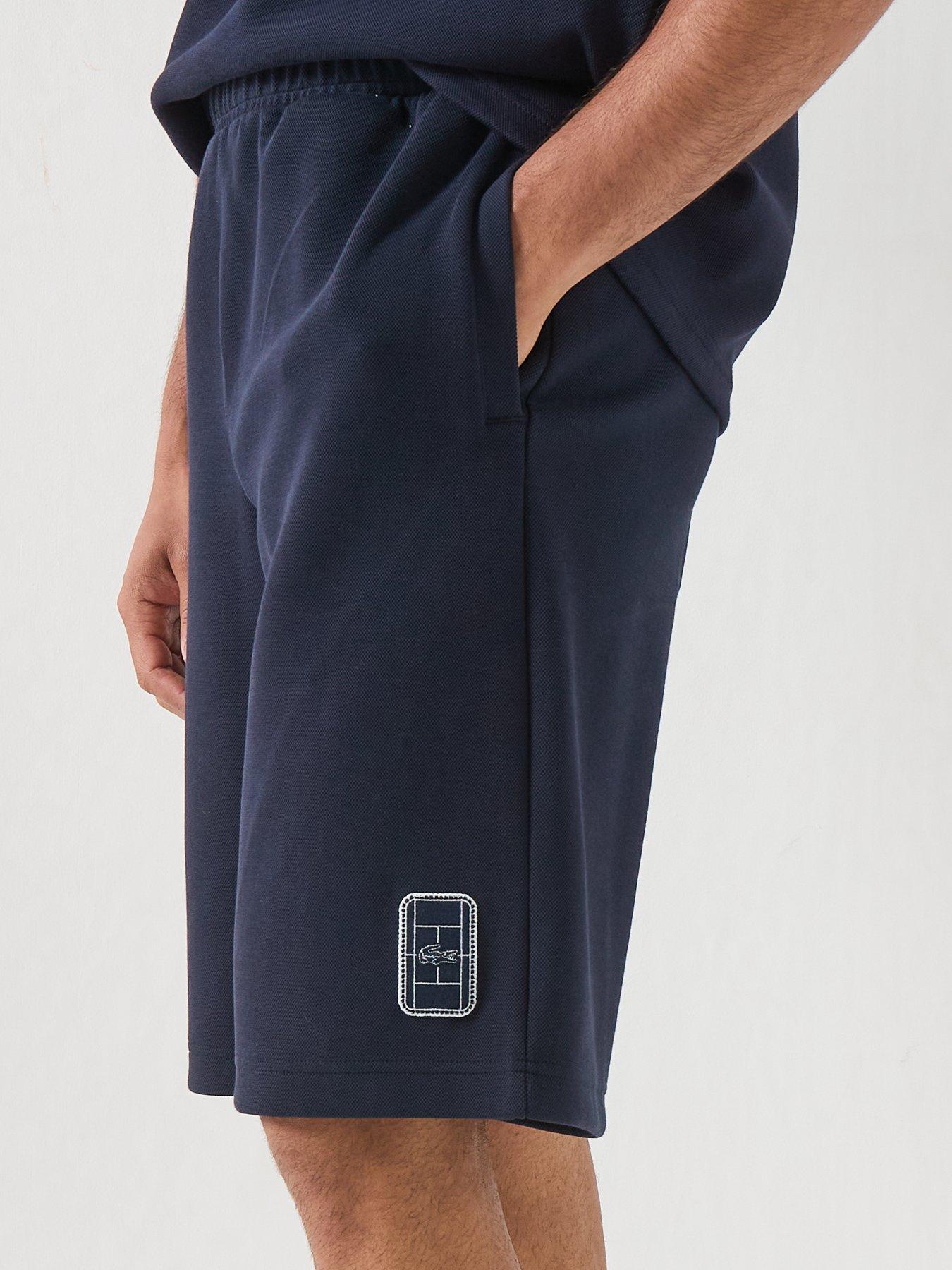 Image 5 of 6 of Lacoste Premium Embroidered Sweat Shorts - Navy