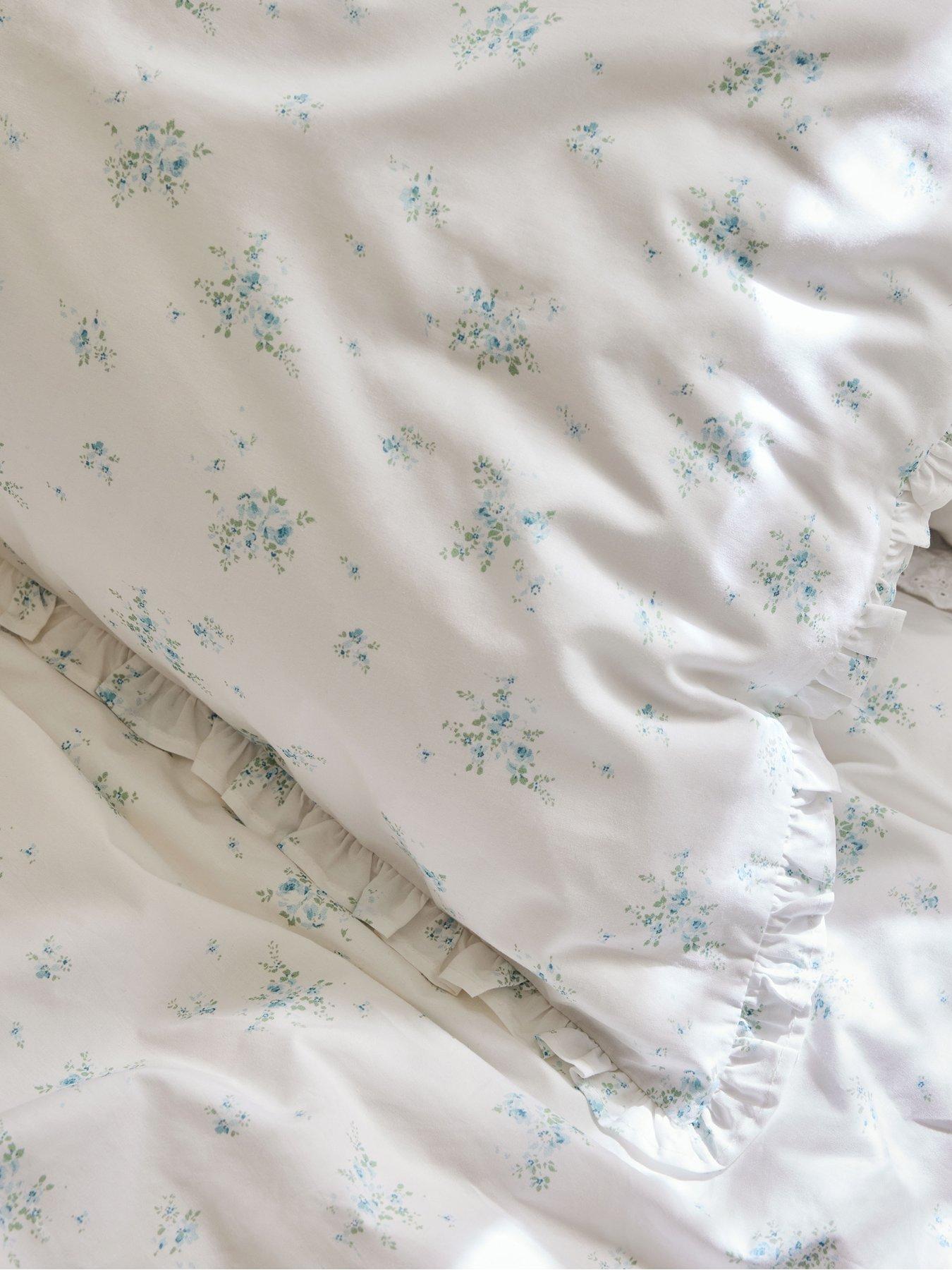 Image 5 of 7 of Shabby Chic Rosabelle Quilt Set White &amp; Blue