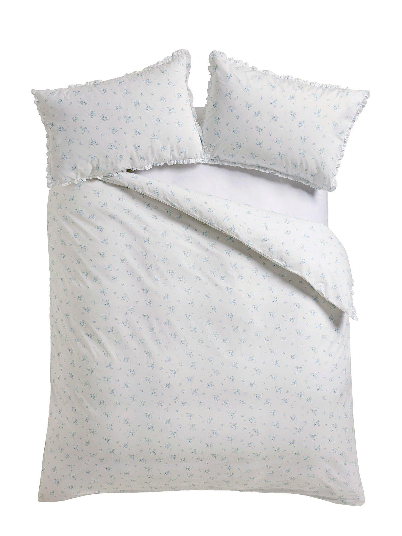 Image 7 of 7 of Shabby Chic Rosabelle Quilt Set White &amp; Blue