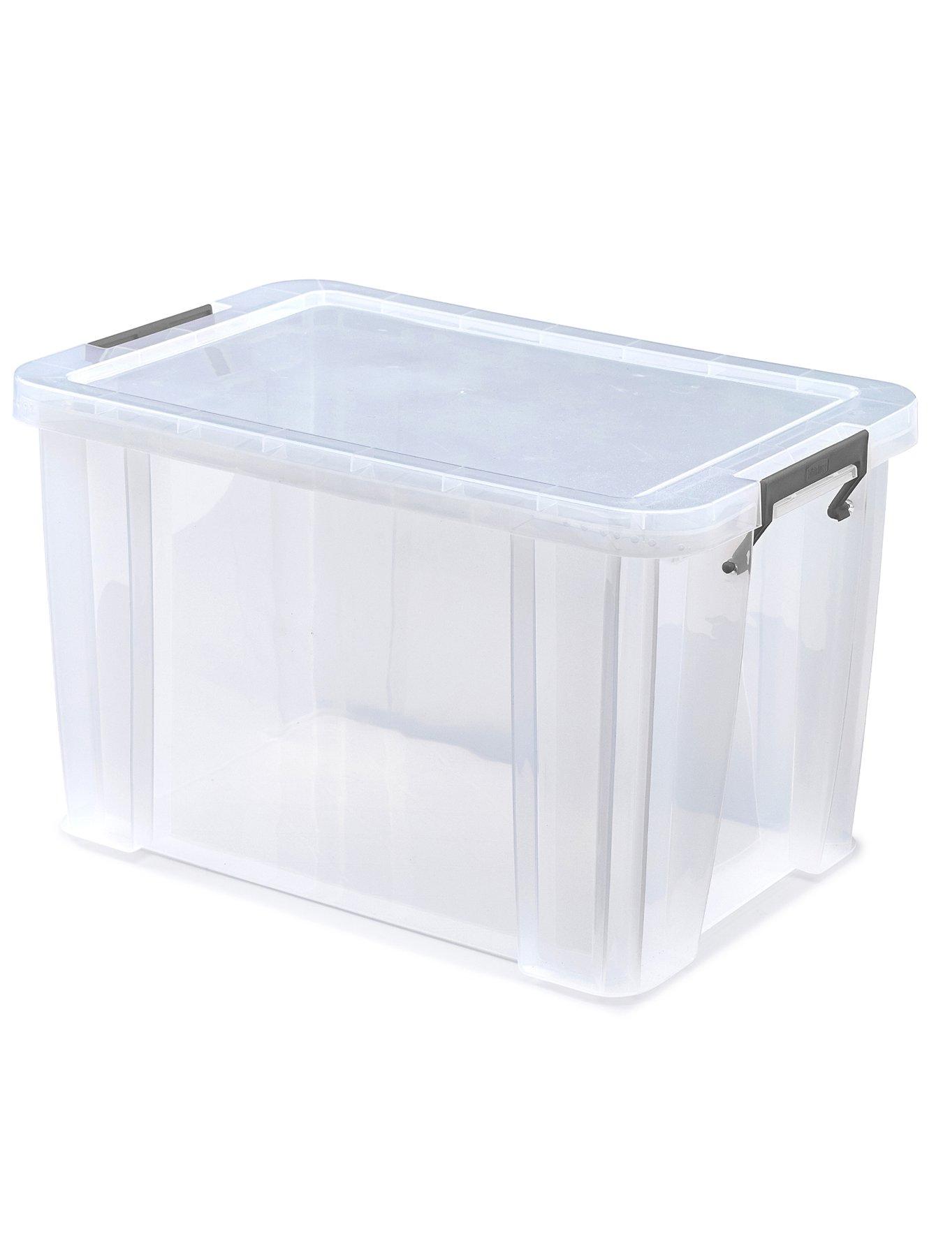 Whitefurze Whitefurze Allstore Stackable Storage Box 26l With Lid - Clear
