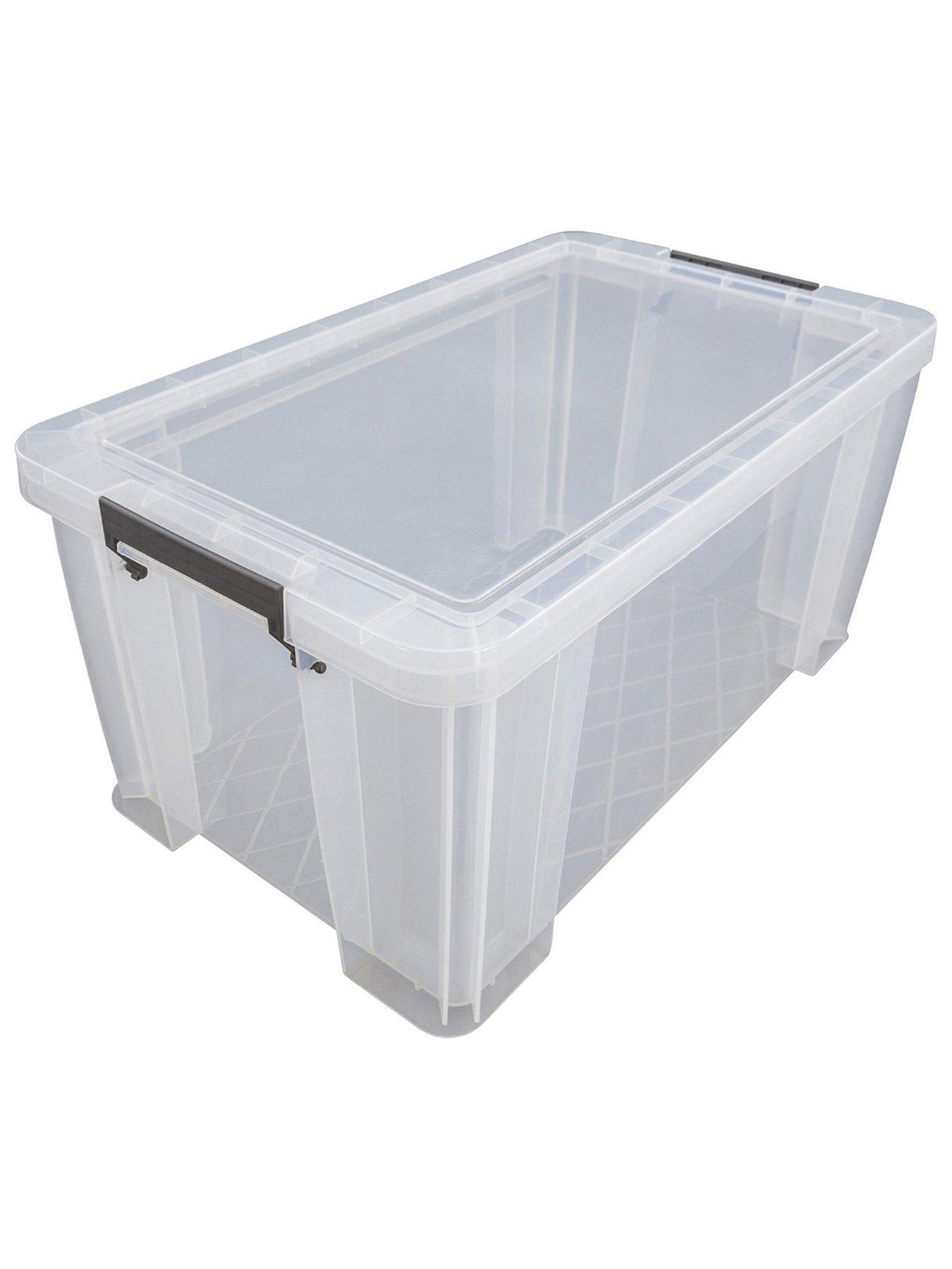Image 1 of 4 of Whitefurze Whitefurze Allstore 54l Plastic Storage Box With Lid &amp; Clamps
