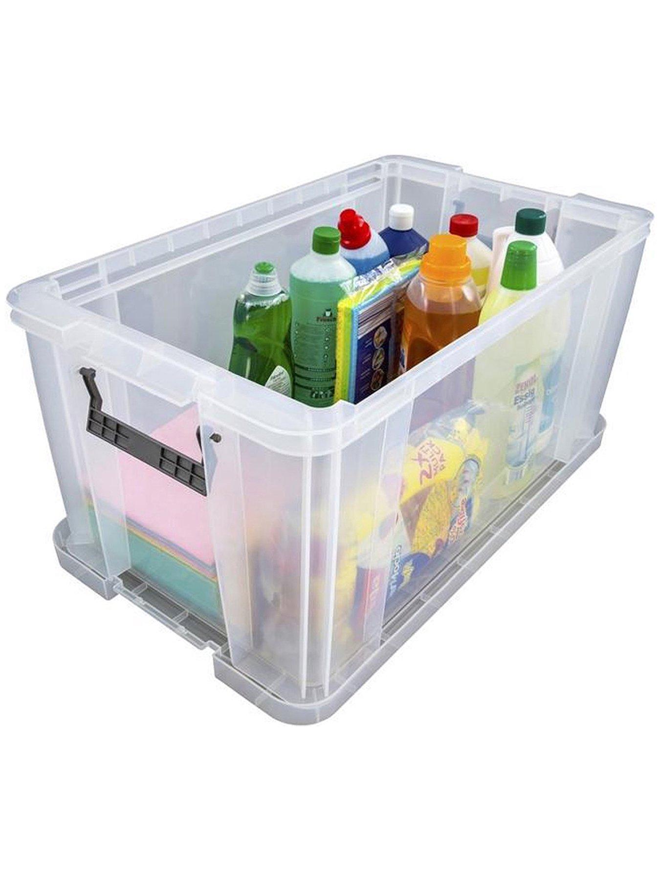 Image 3 of 4 of Whitefurze Whitefurze Allstore 54l Plastic Storage Box With Lid &amp; Clamps