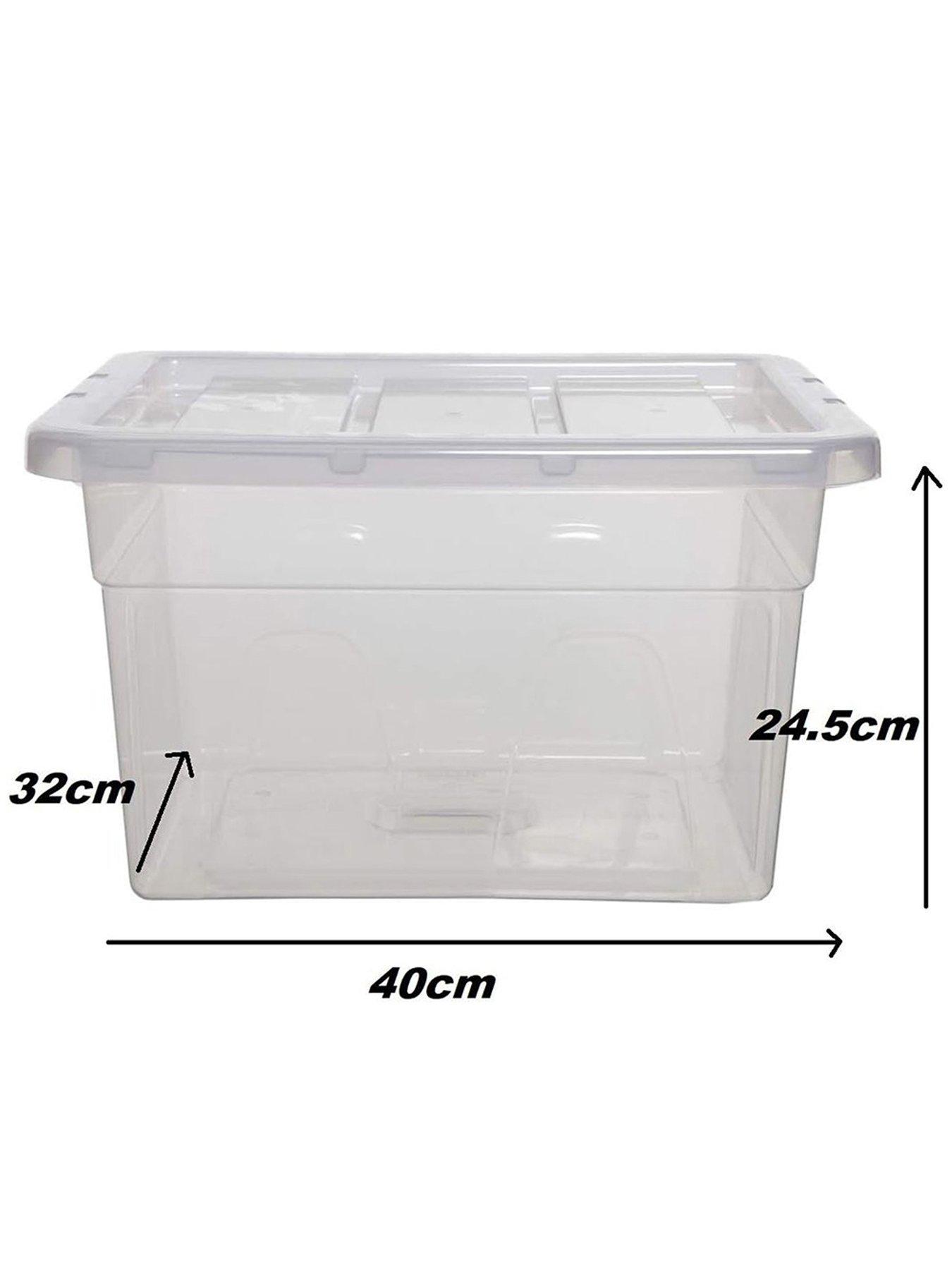 Image 4 of 4 of Whitefurze Whitefurze Spacemaster Midi & Maxi Storage Boxes With Lids, Clear, 2 Piece Set