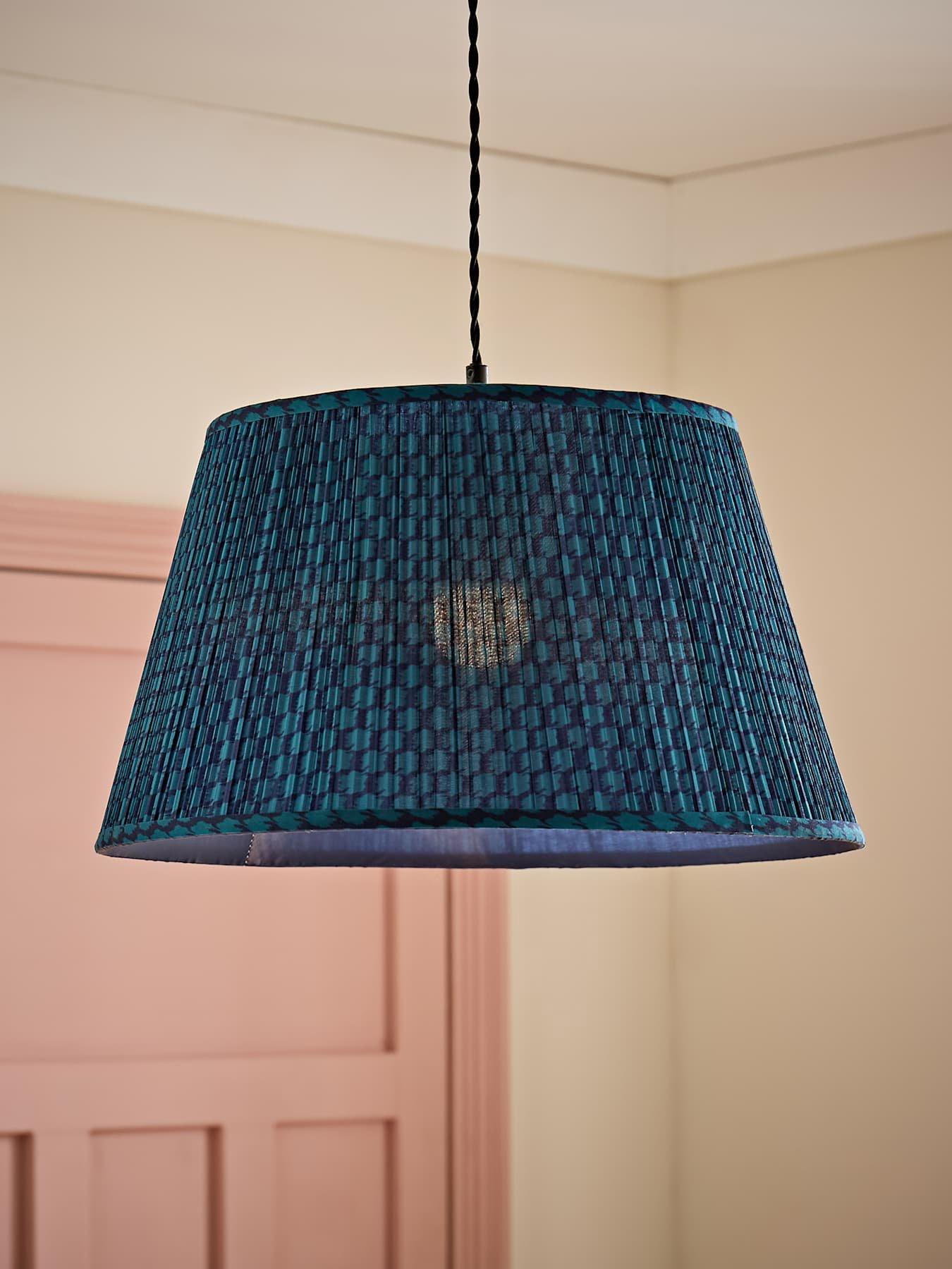 ValueLights Malina Double Teal Large Pleated Tapered Easy Fit Lamp Shade (d) 45cm