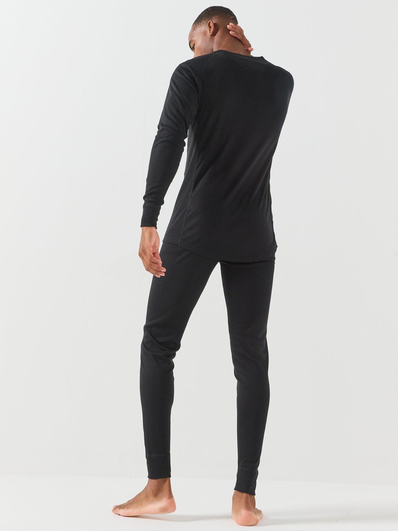 Image 2 of 6 of Jack & Jones Mens Long Sleeve Stretch Baselayer Set - Black