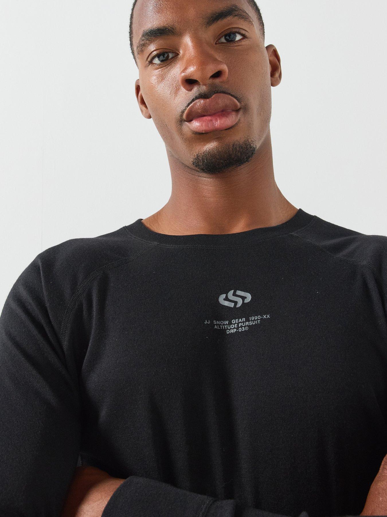 Image 6 of 6 of Jack & Jones Mens Long Sleeve Stretch Baselayer Set - Black