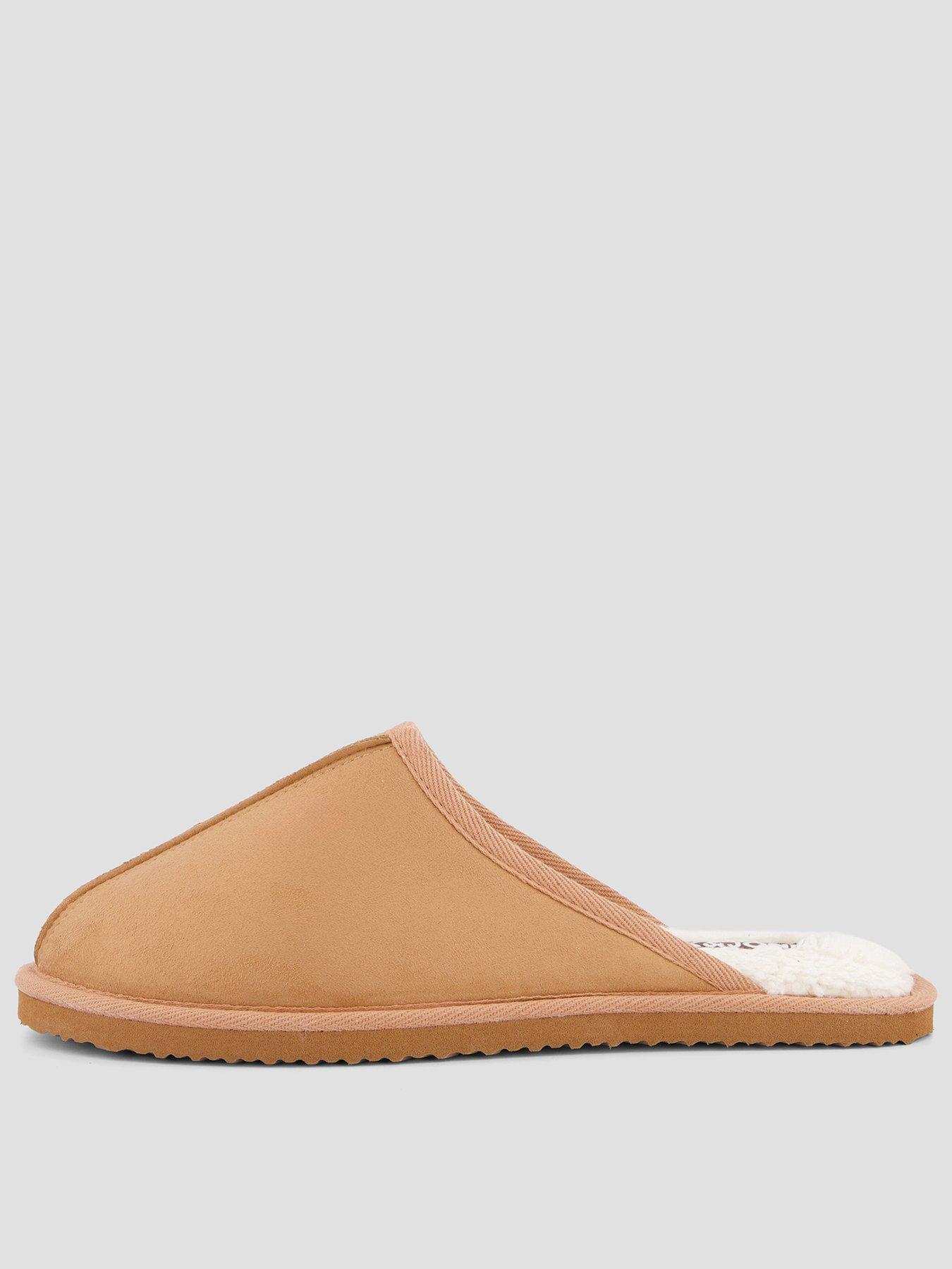 Jack & Jones Mens Dudely Microfiber Slip-On Slippers - Almond