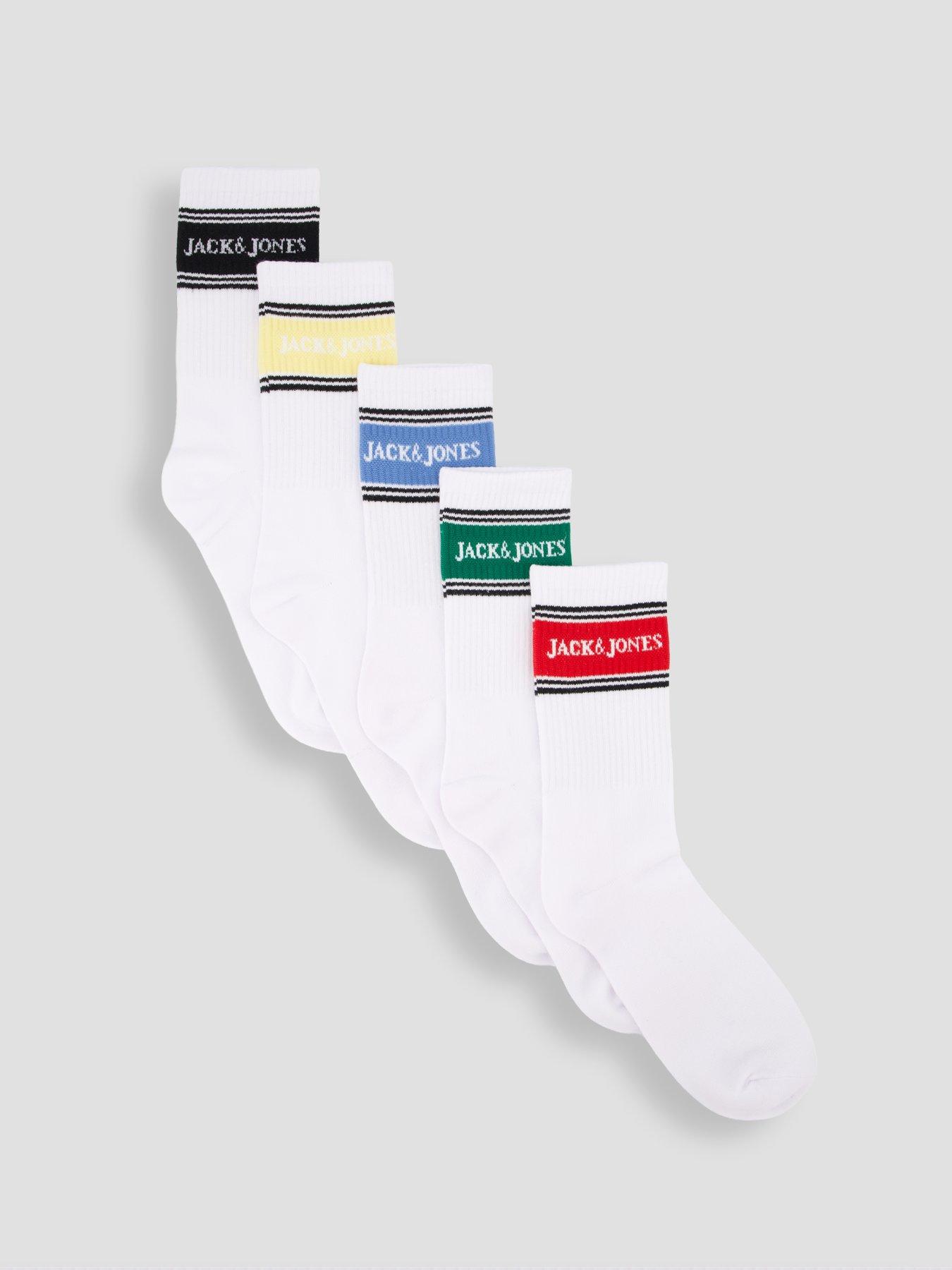Jack & Jones Vik Crew Socks 5 Pack - White