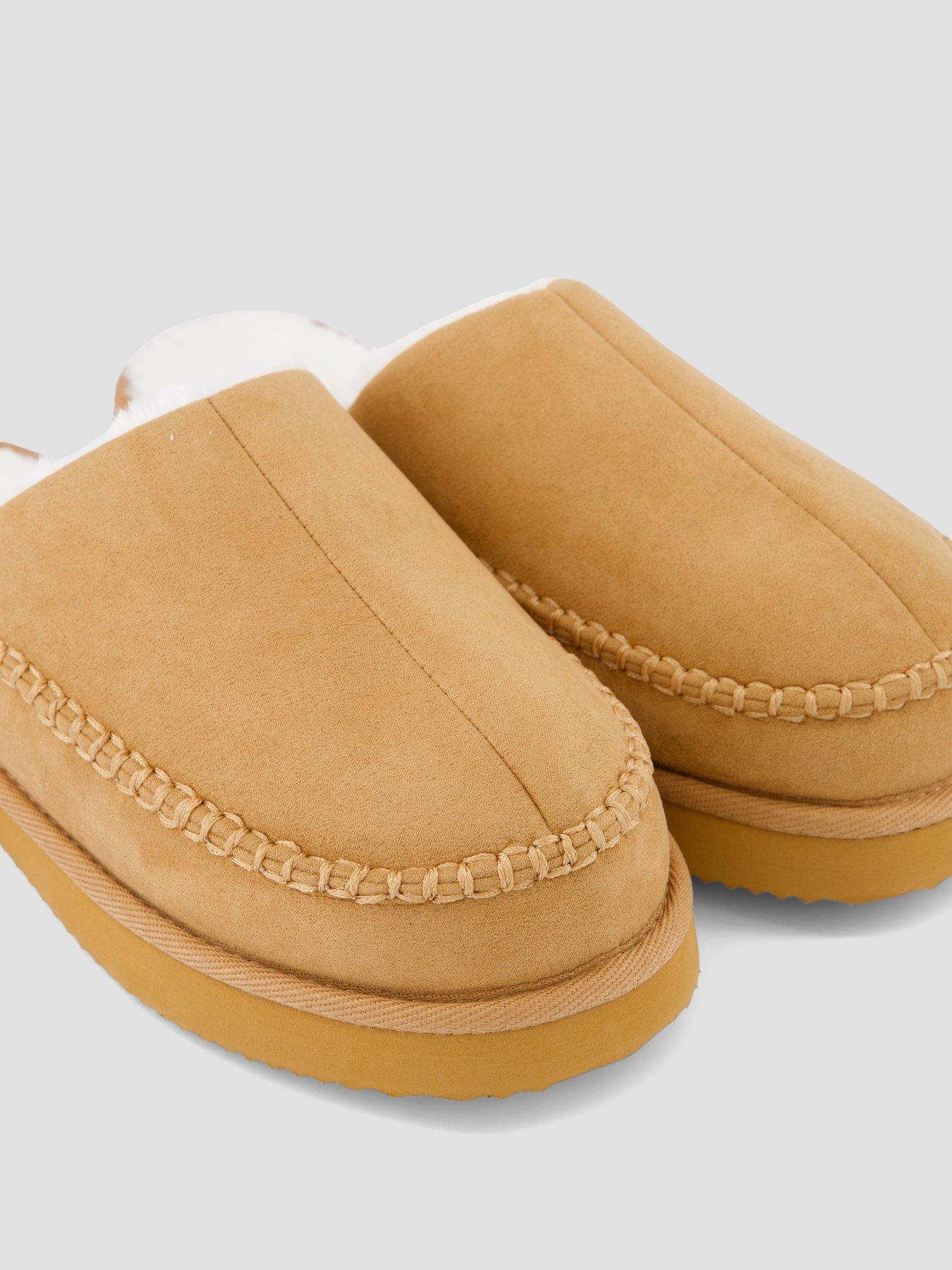Image 5 of 7 of Jack & Jones Mens Faux-Fur Lined Mule Slippers - Cognac