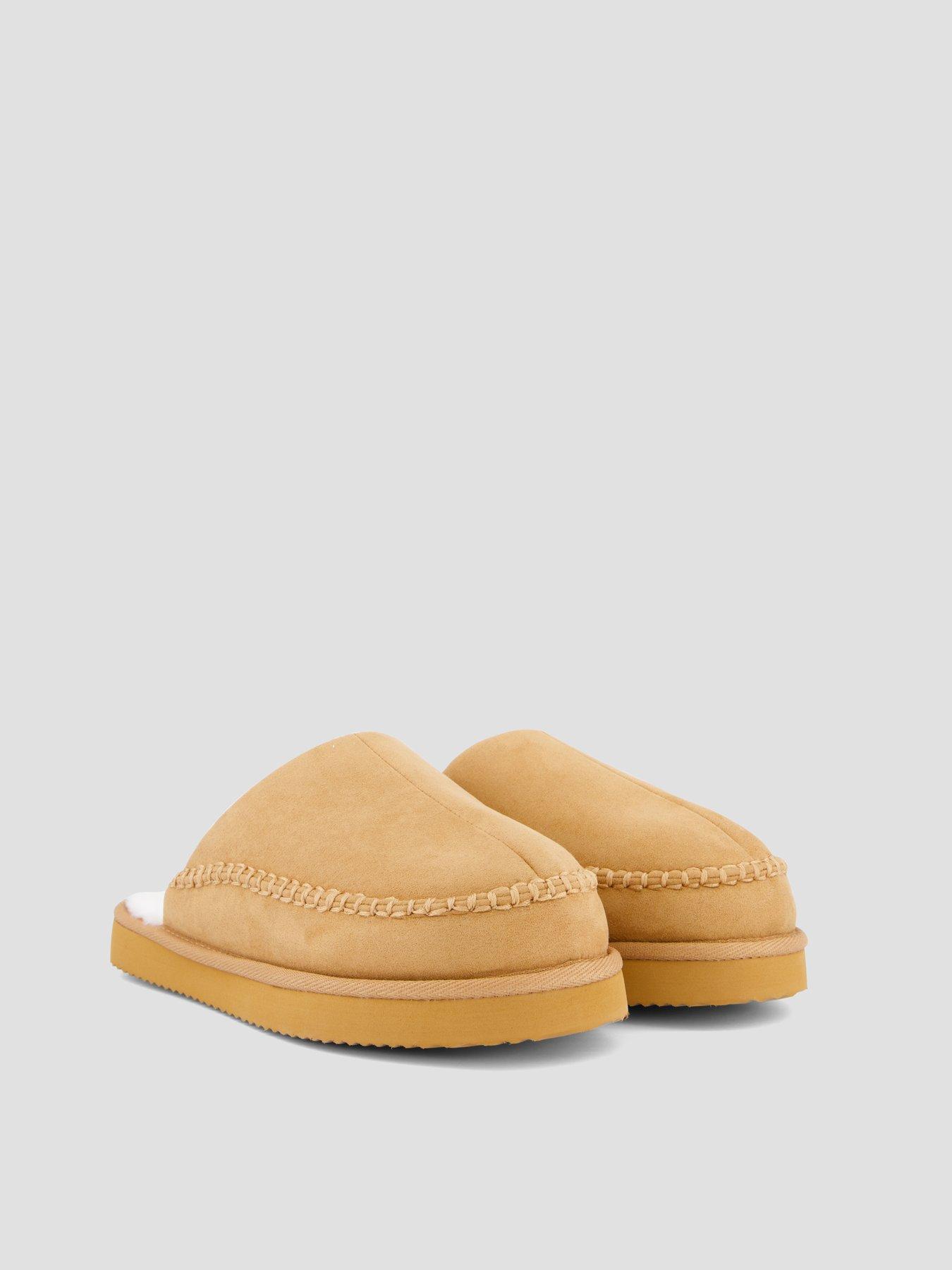 Image 6 of 7 of Jack & Jones Mens Faux-Fur Lined Mule Slippers - Cognac
