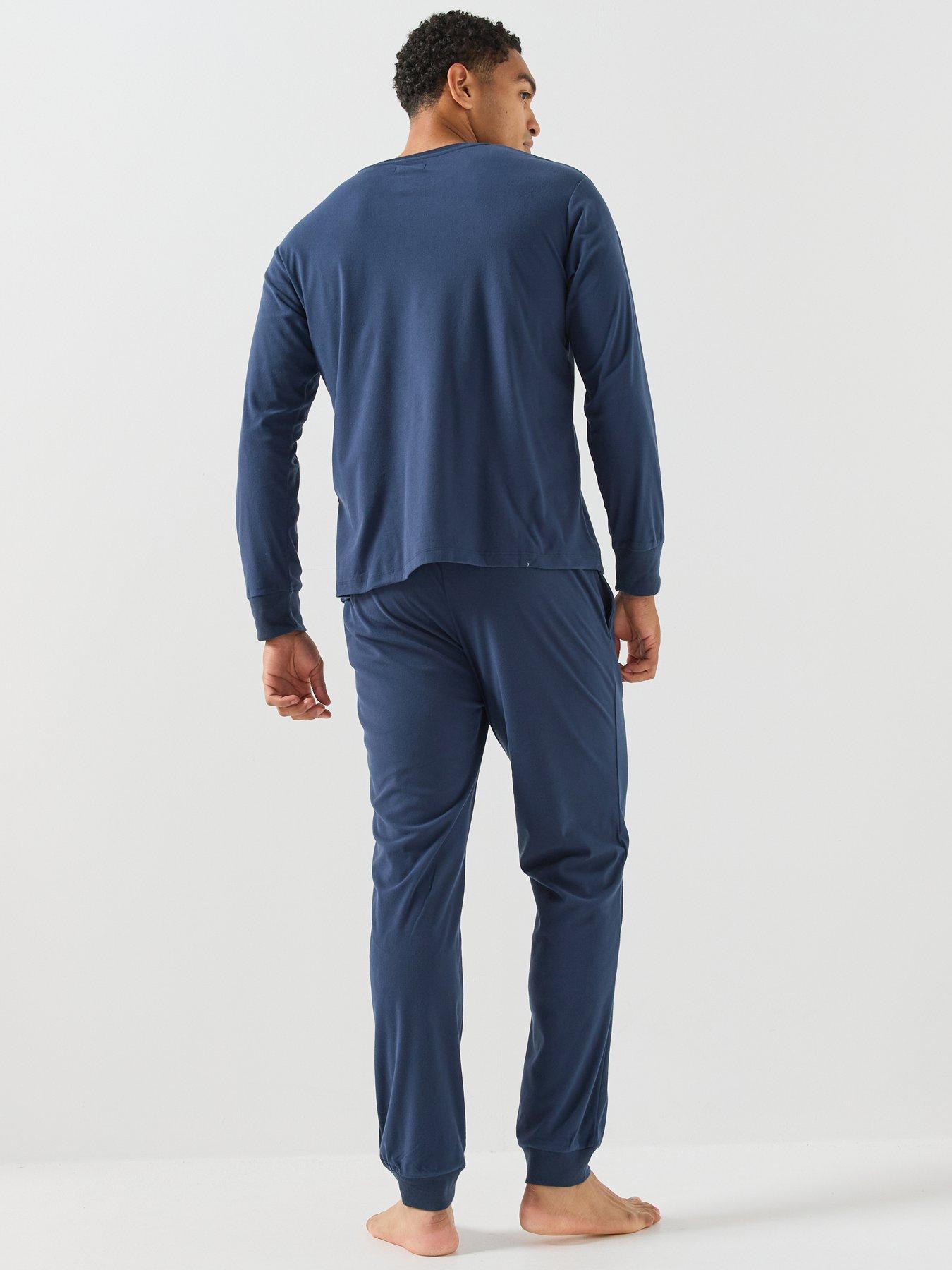 Image 2 of 5 of Jack & Jones Mens Crew Neck Jogger Lounge Set - Navy Blazer