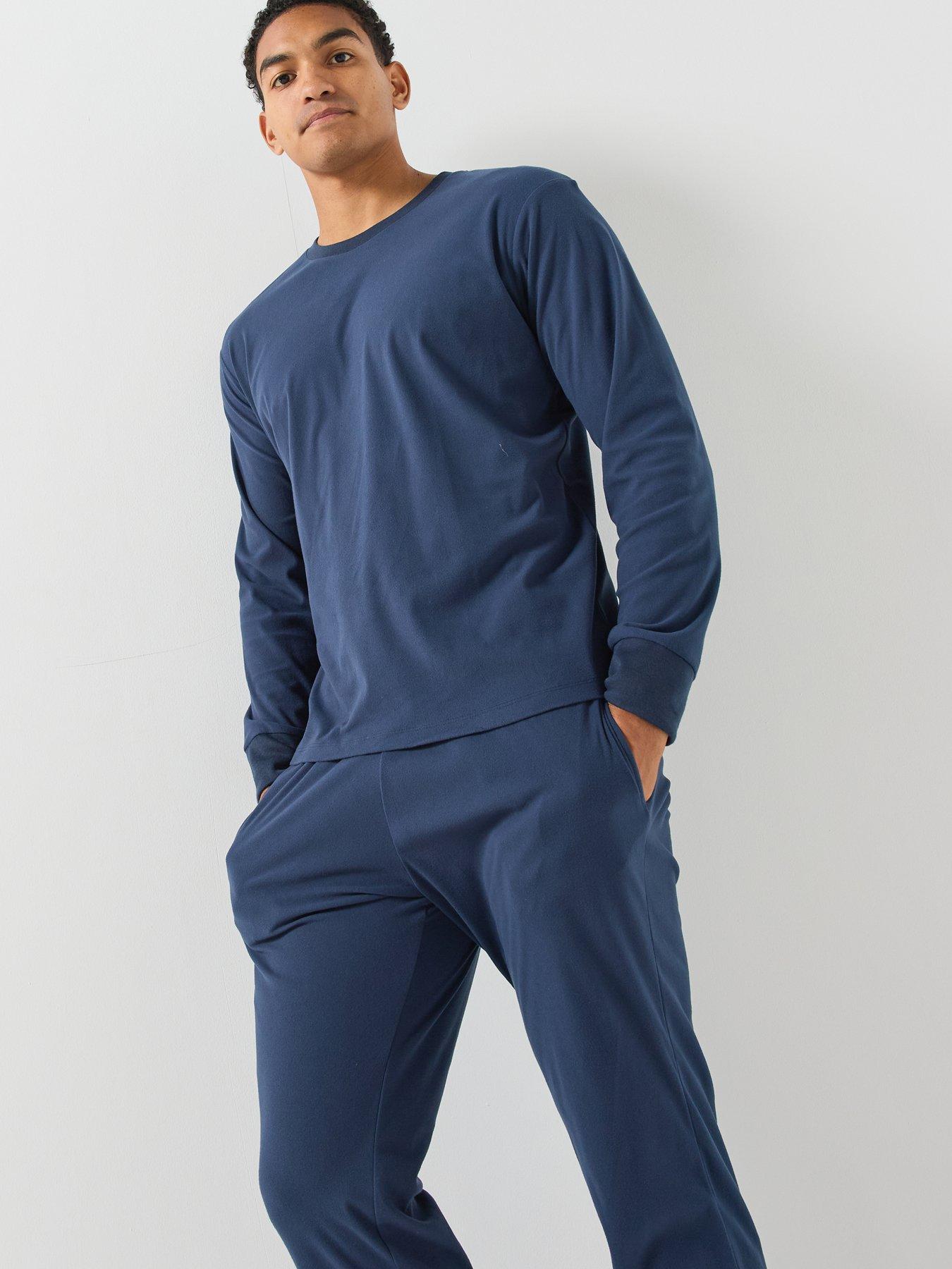 Image 3 of 5 of Jack & Jones Mens Crew Neck Jogger Lounge Set - Navy Blazer