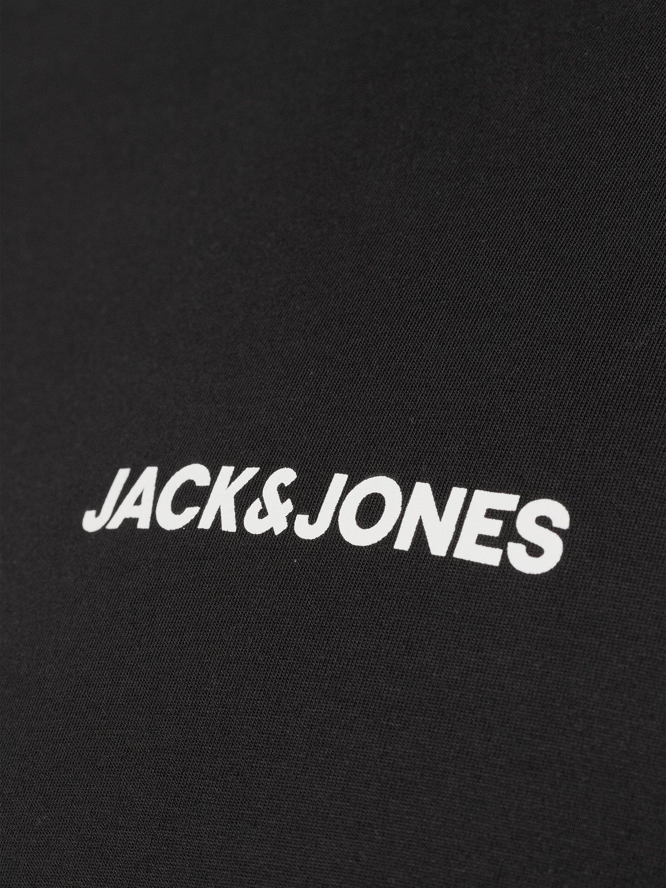 Image 4 of 5 of Jack & Jones Plus Everest T-Shirt And Trousers Pyjama Set - Black