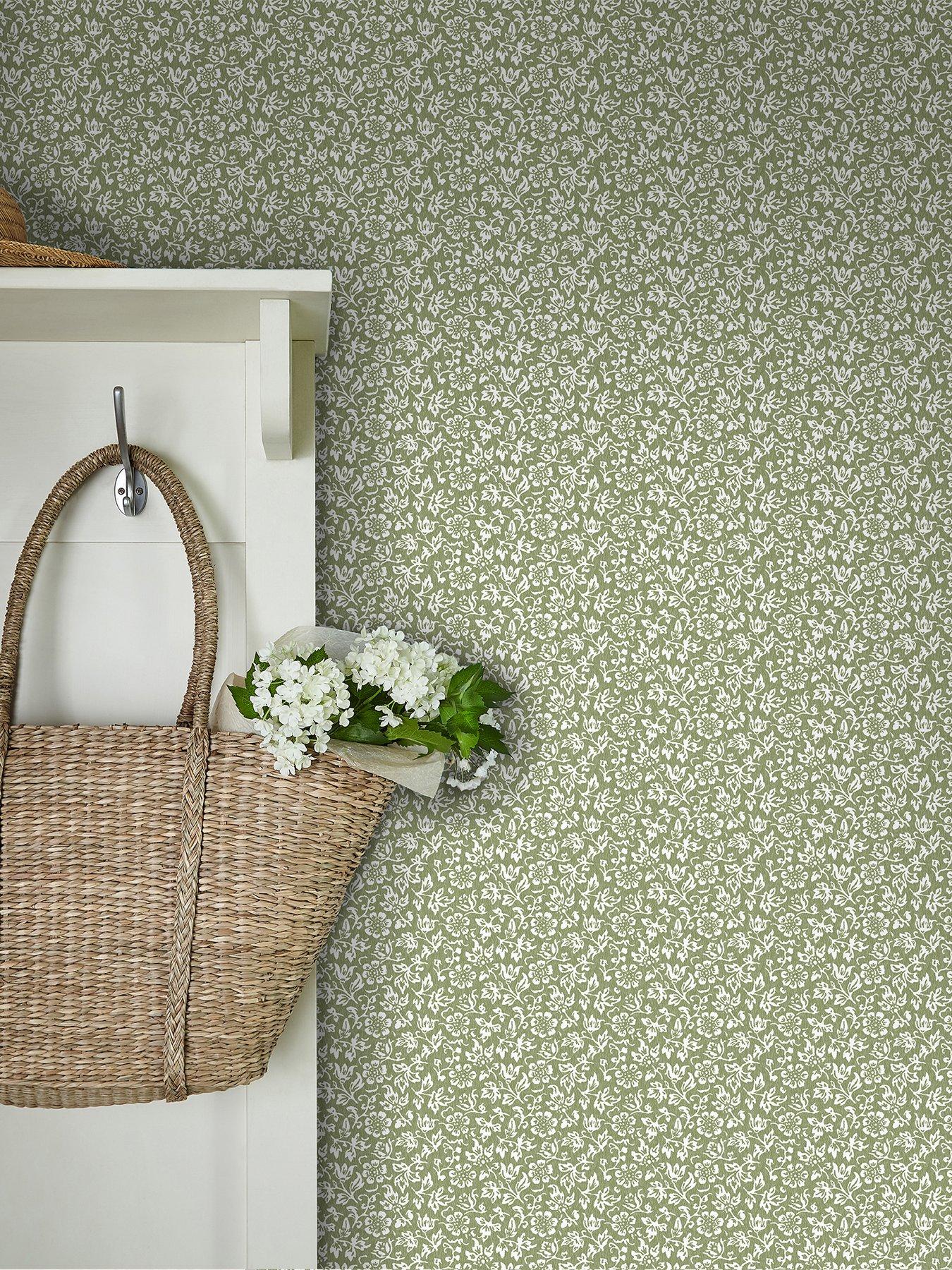 Laura Ashley Laura Ashley Sweet Alyssum Moss Green Wallpaper
