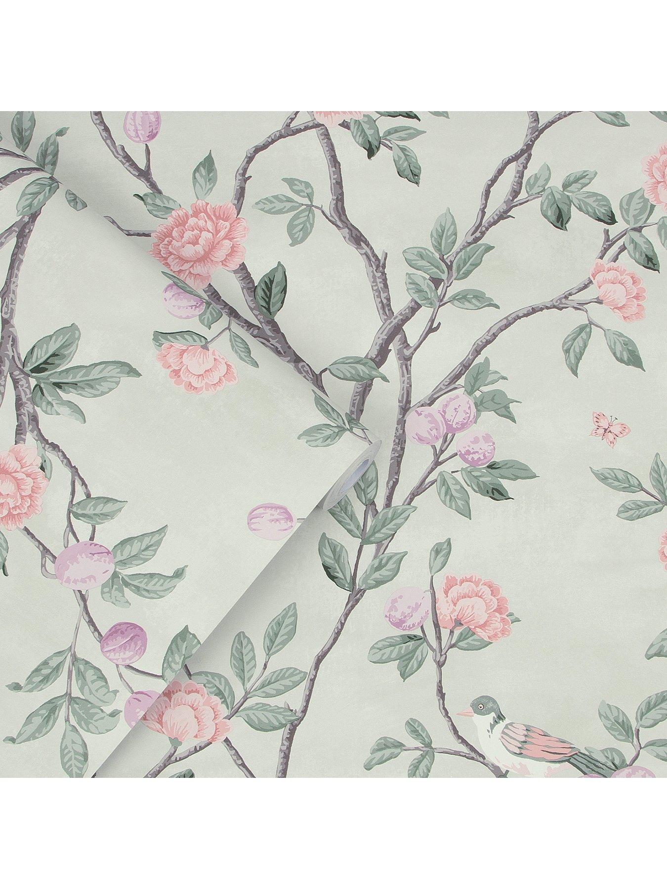 Image 3 of 4 of Laura Ashley Laura Ashley Eglantine Eau De Nil Wallpaper