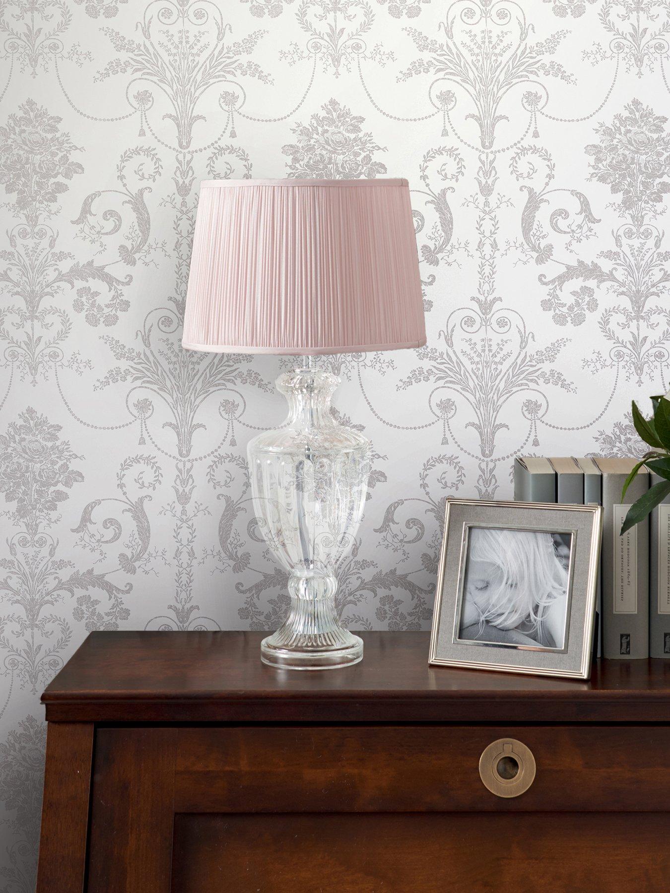 Laura Ashley Laura Ashley Josette Dove Grey / White Wallpaper