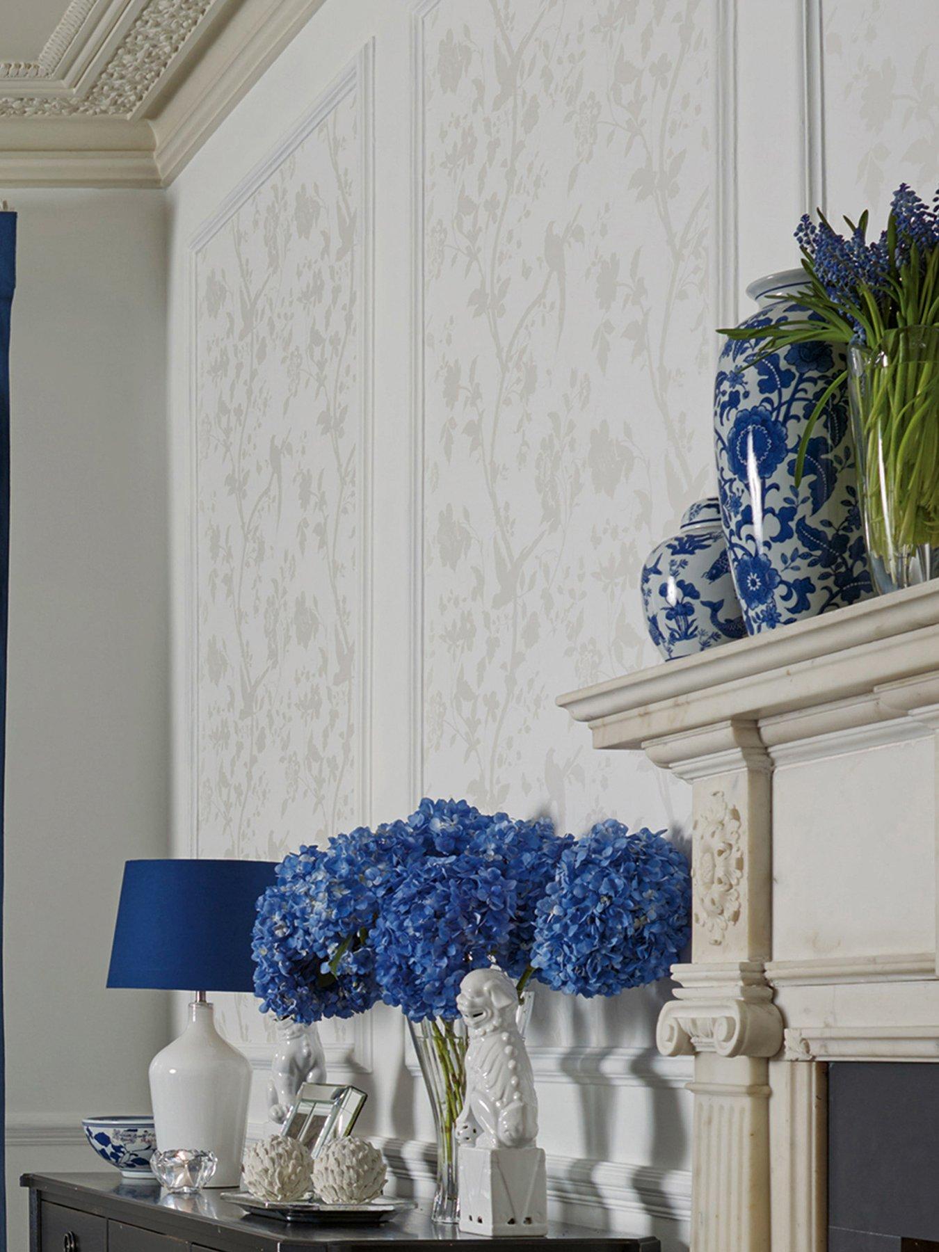 Laura Ashley Laura Ashley Oriental Garden Pearlescent White Wallpaper