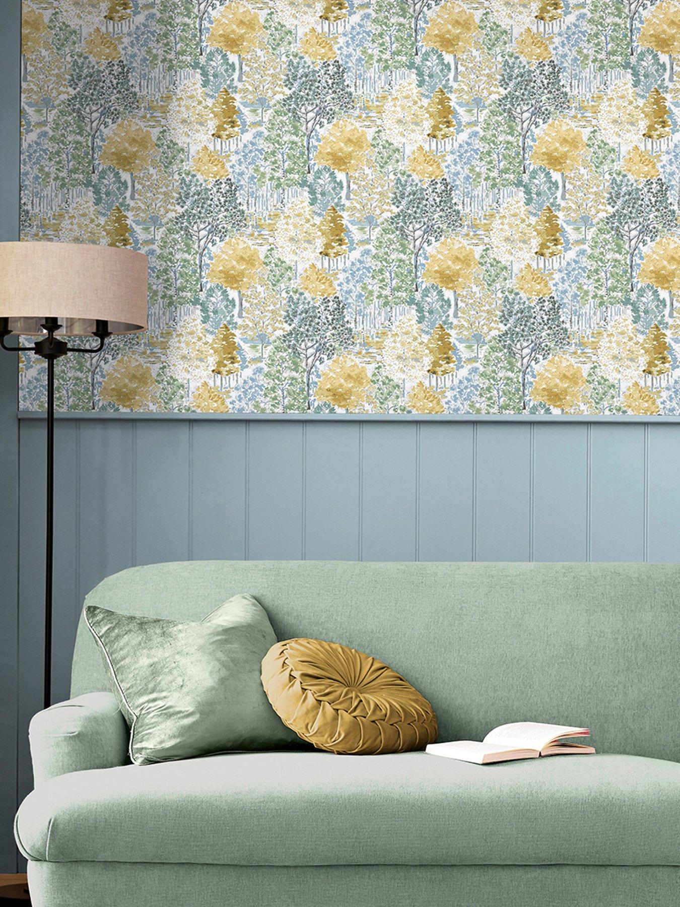 laura-ashley-laura-ashley-bernwood-ochre-yellow-wallpaper
