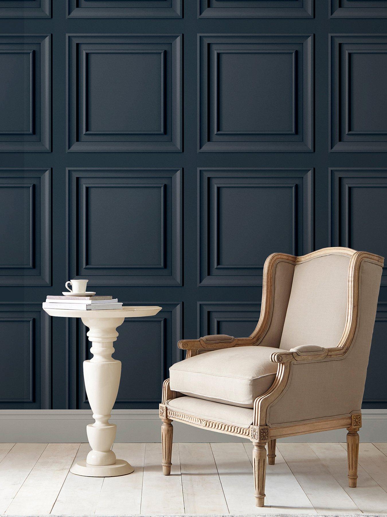 Laura Ashley Laura Ashley Redbrook Wood Panel Dark Seaspray Wallpaper