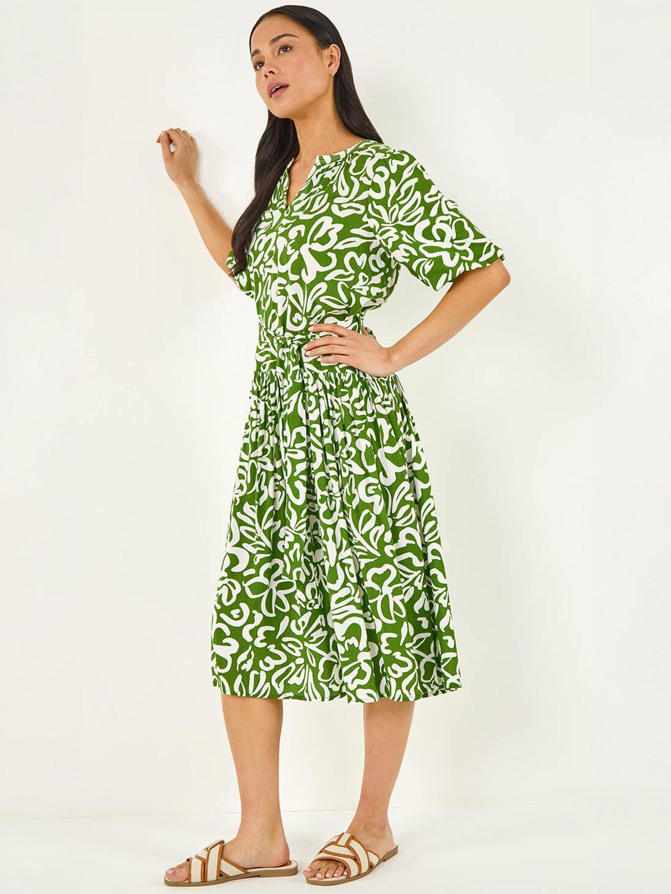Roman Petite Swirl Print Midi Dress
