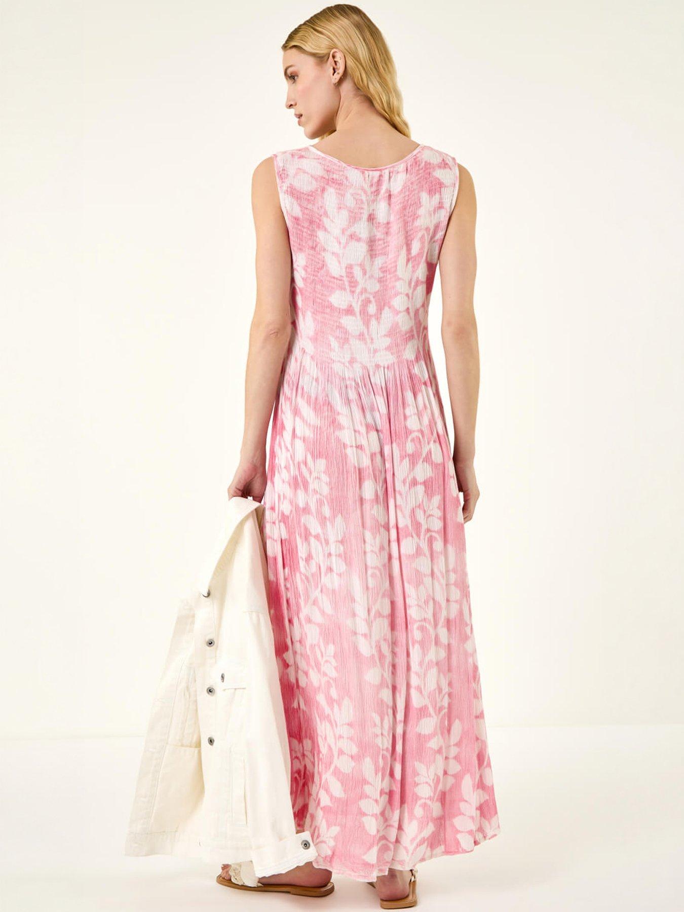 Image 4 of 5 of Roman Leaf Print Crinkle Dress