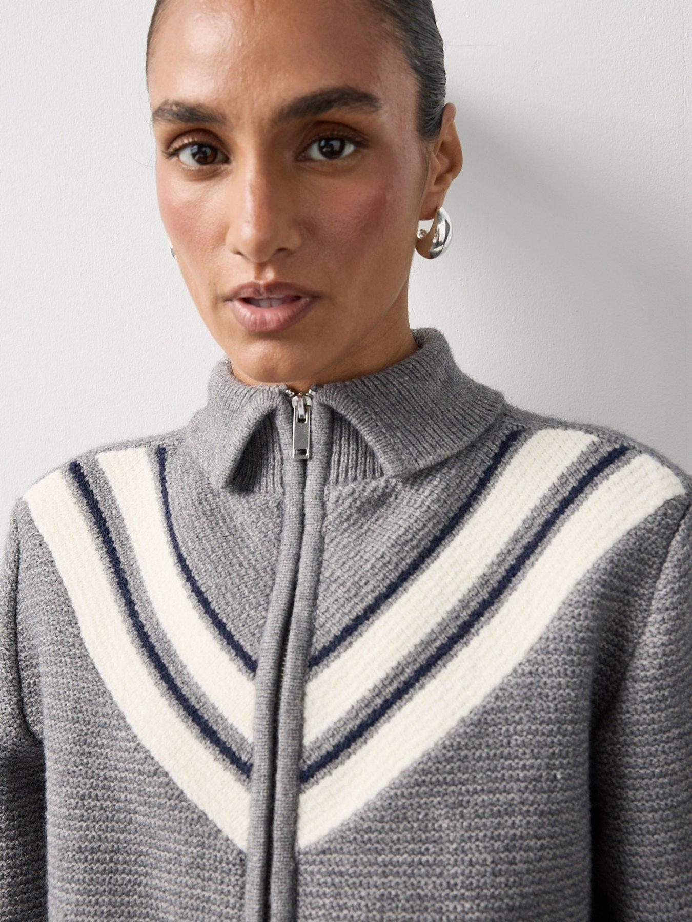 Image 2 of 7 of Michelle Keegan Knitted Zip Through Jacket - Multi