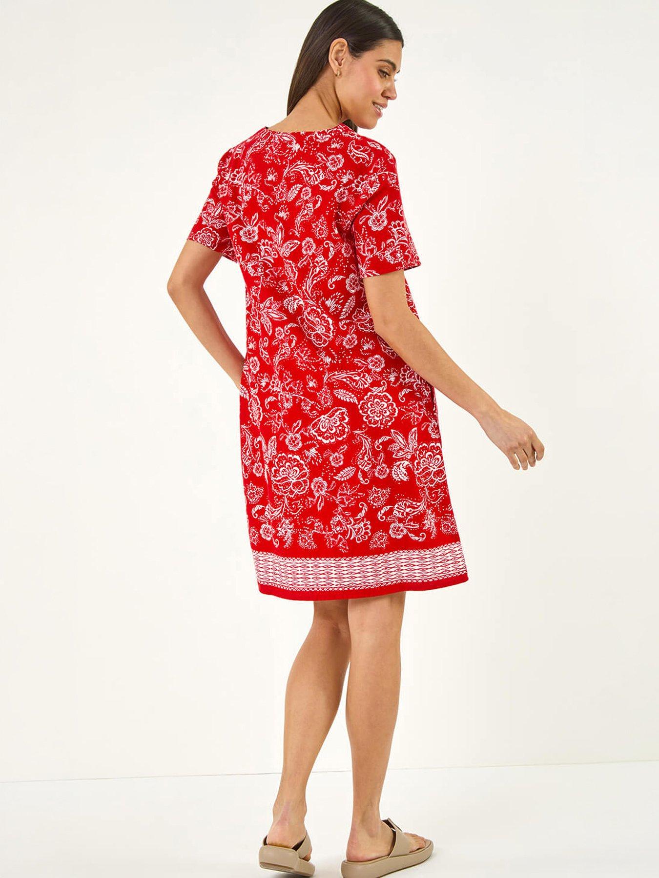 Image 4 of 5 of Roman Paisley Print Linen Shift Dress