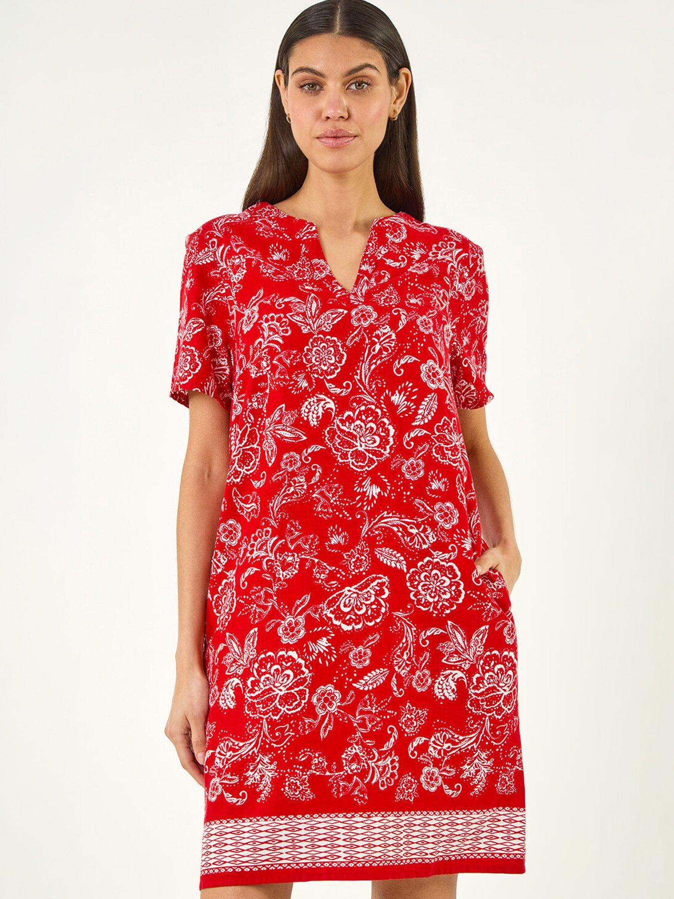 Image 5 of 5 of Roman Paisley Print Linen Shift Dress