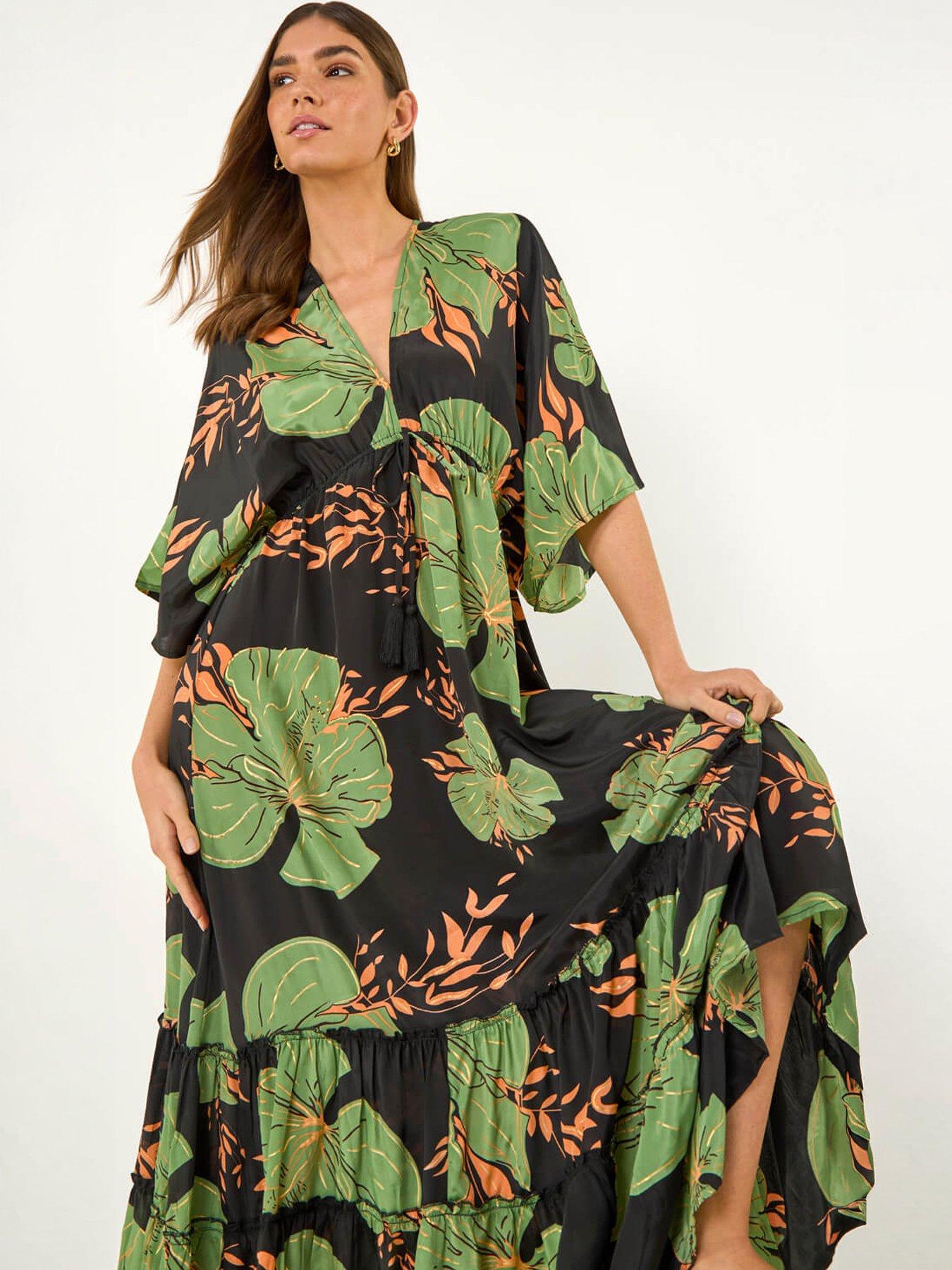 Roman Boho Leaf Maxi Dress
