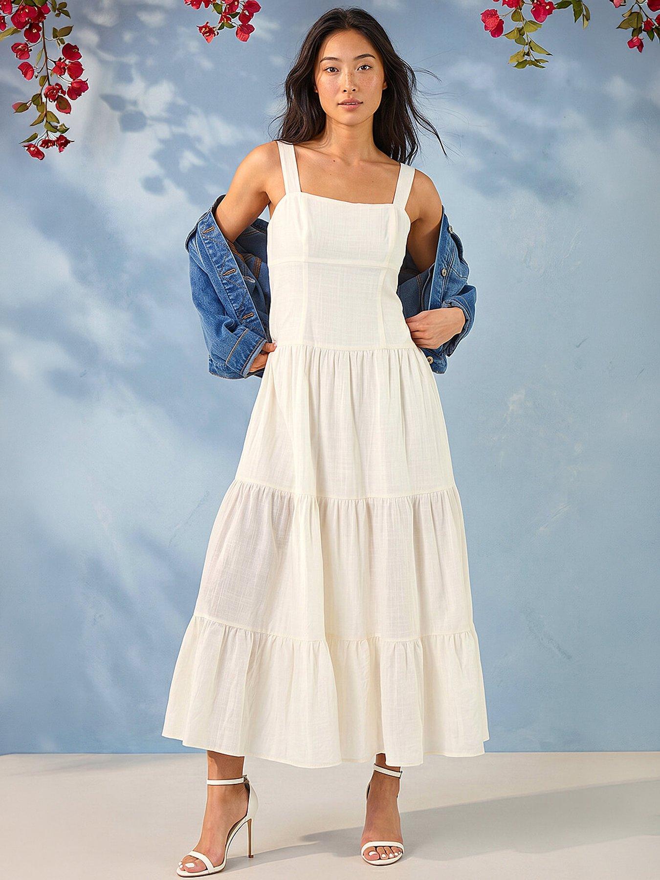 Image 1 of 5 of Roman Petite Seam Detail Midi Dress
