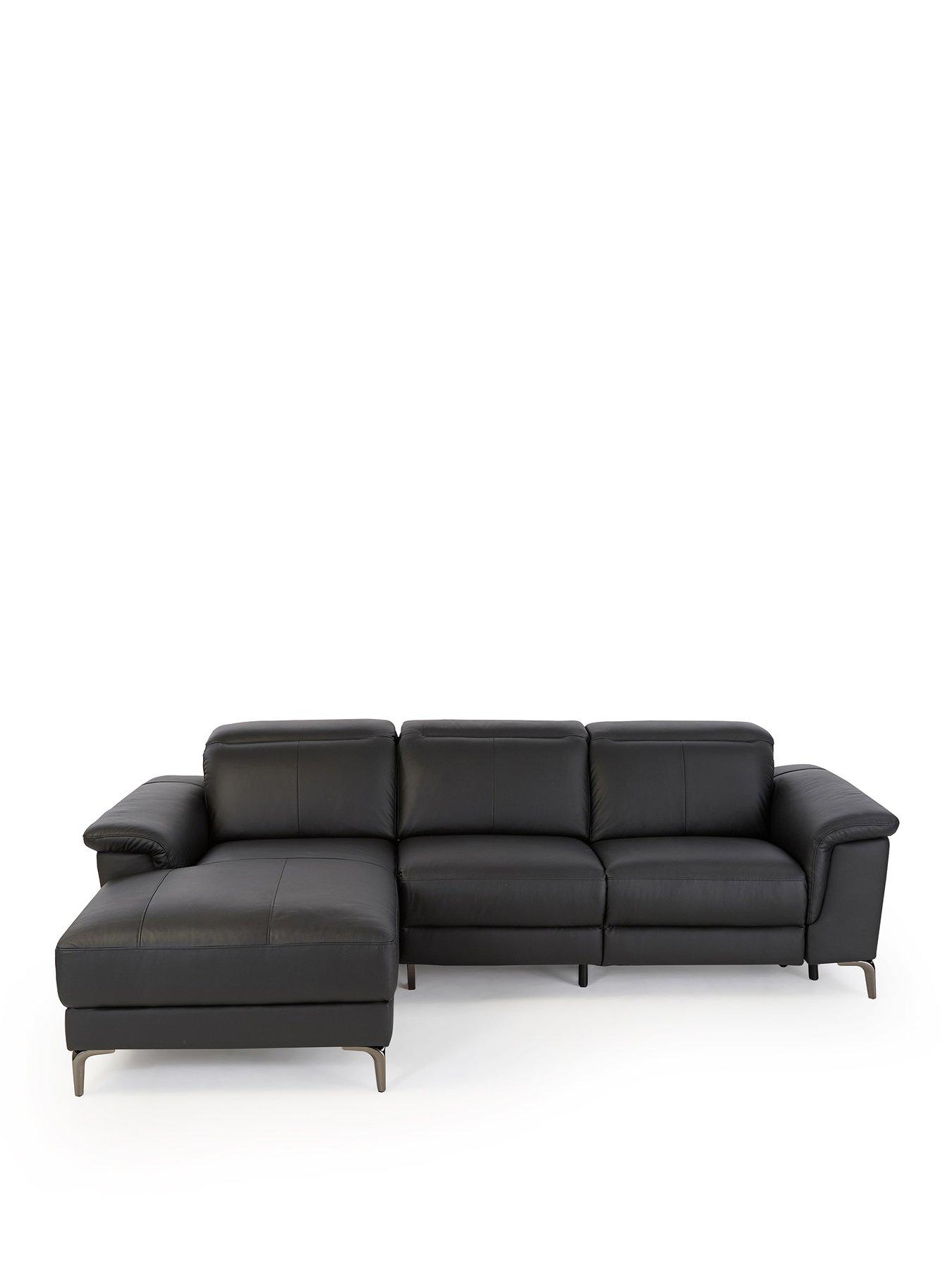 Image 2 of 8 of The Very Collection Lorenza Leather/Faux Leather Power Recliner Left Hand 3 Seater Chaise - FSC&reg; Certified