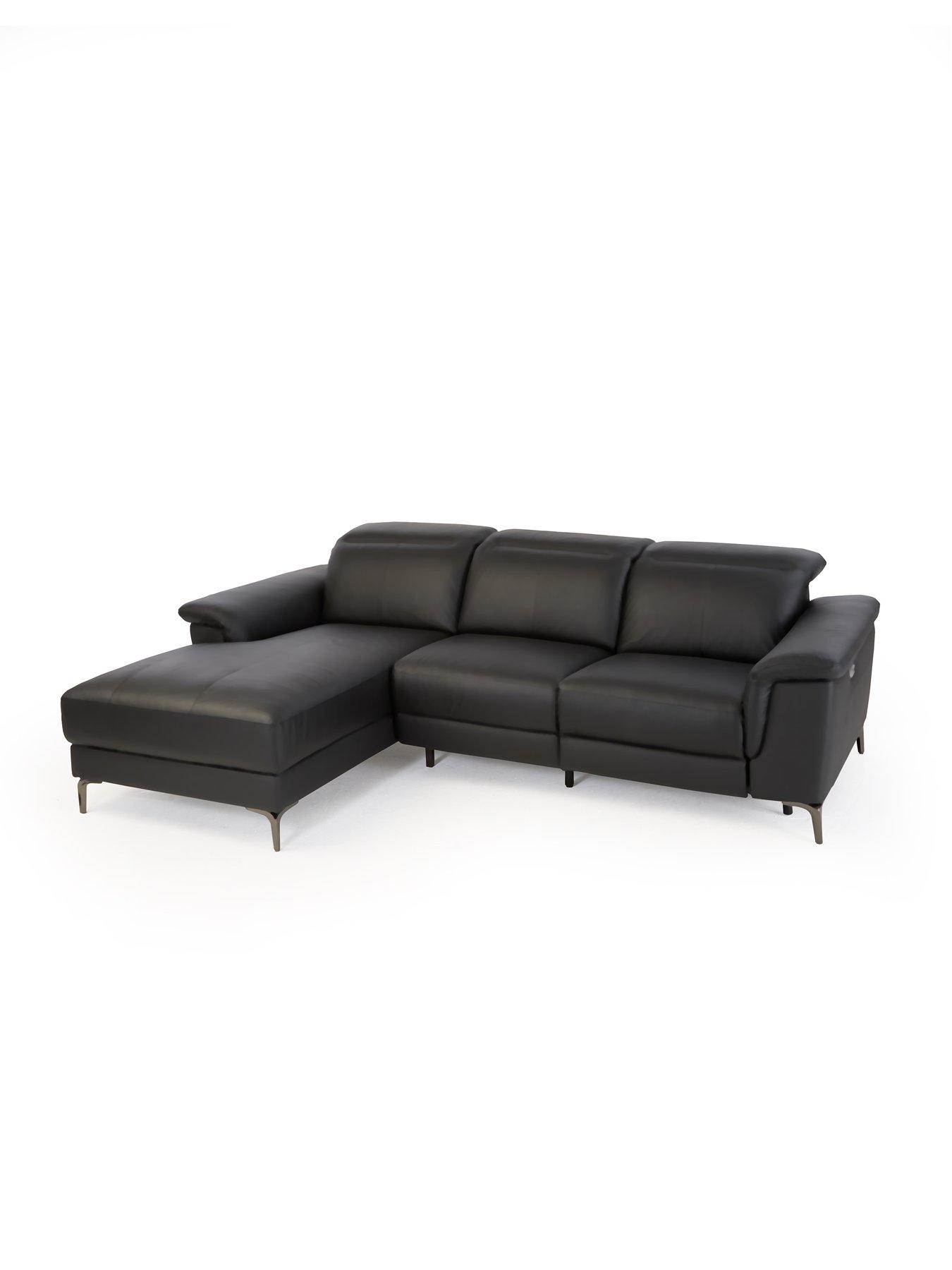 Image 3 of 8 of The Very Collection Lorenza Leather/Faux Leather Power Recliner Left Hand 3 Seater Chaise - FSC&reg; Certified