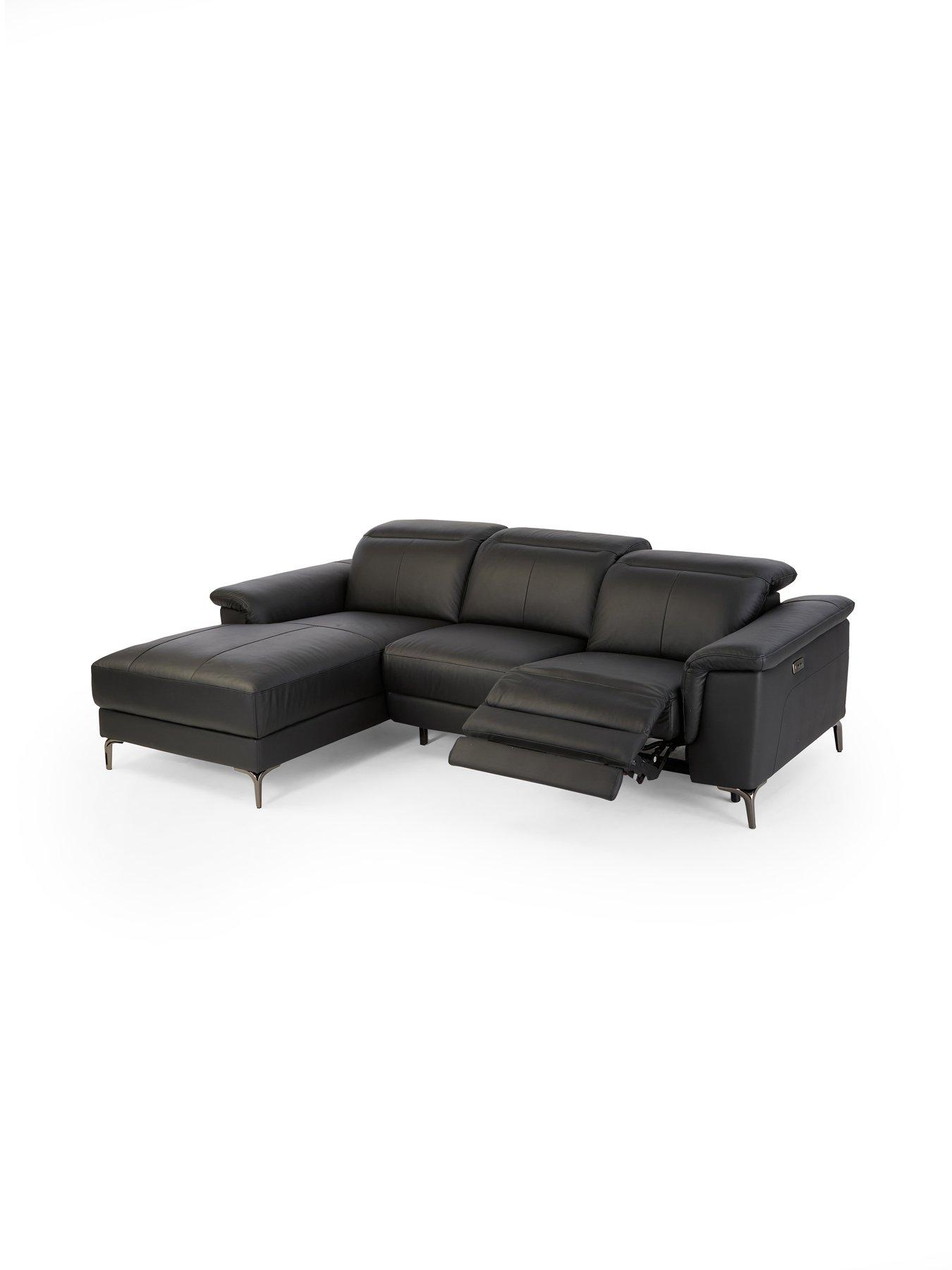 Image 4 of 8 of The Very Collection Lorenza Leather/Faux Leather Power Recliner Left Hand 3 Seater Chaise - FSC&reg; Certified