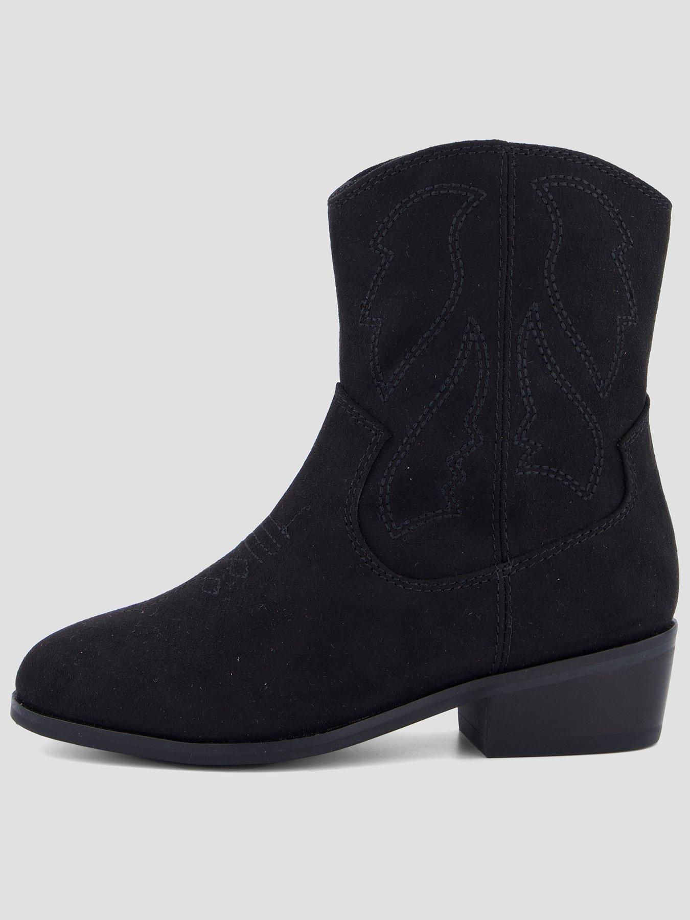 The Very Collection Girls Western Cowboy Boots - Black