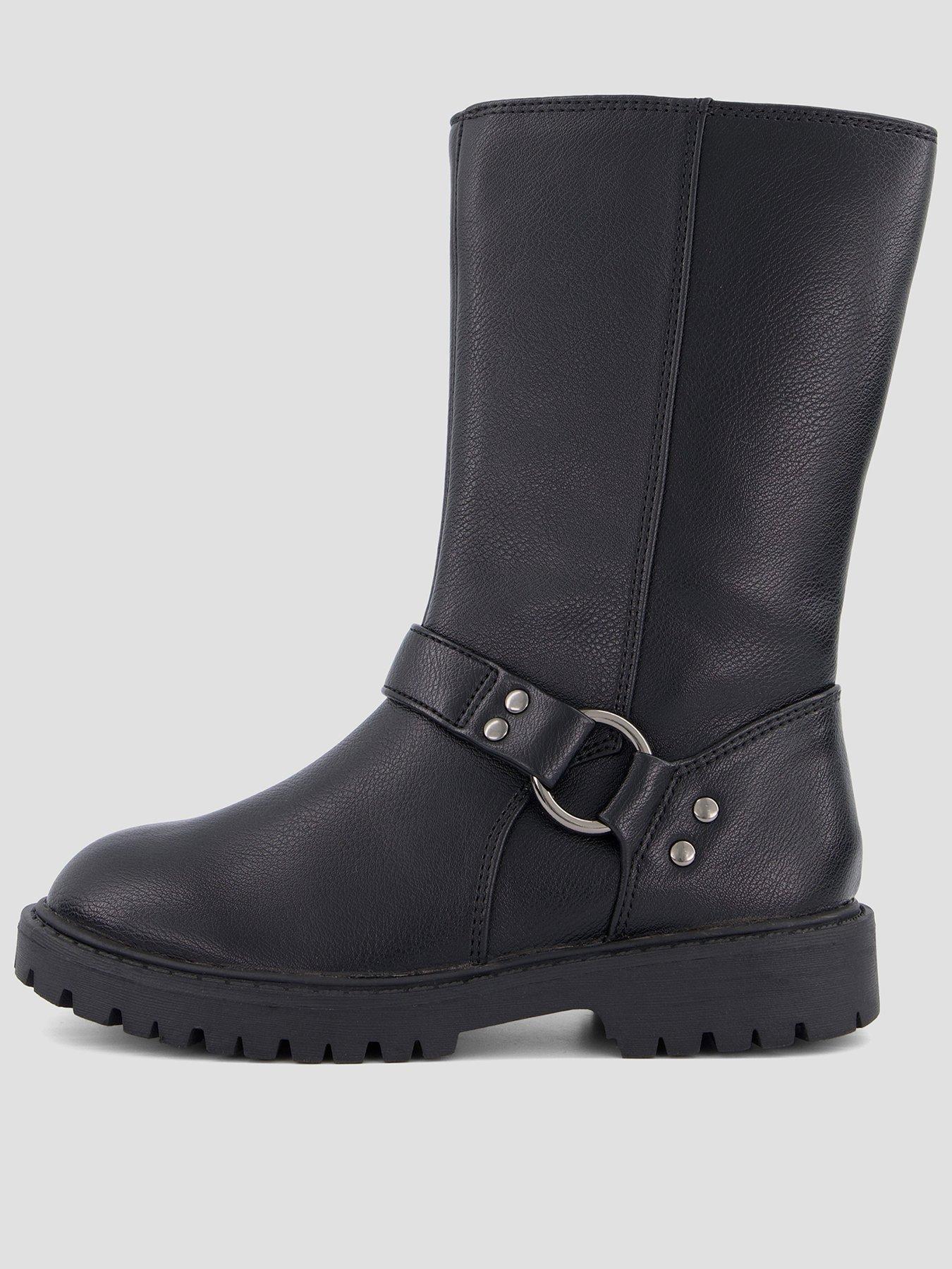 The Very Collection Girls Biker Boots - Black