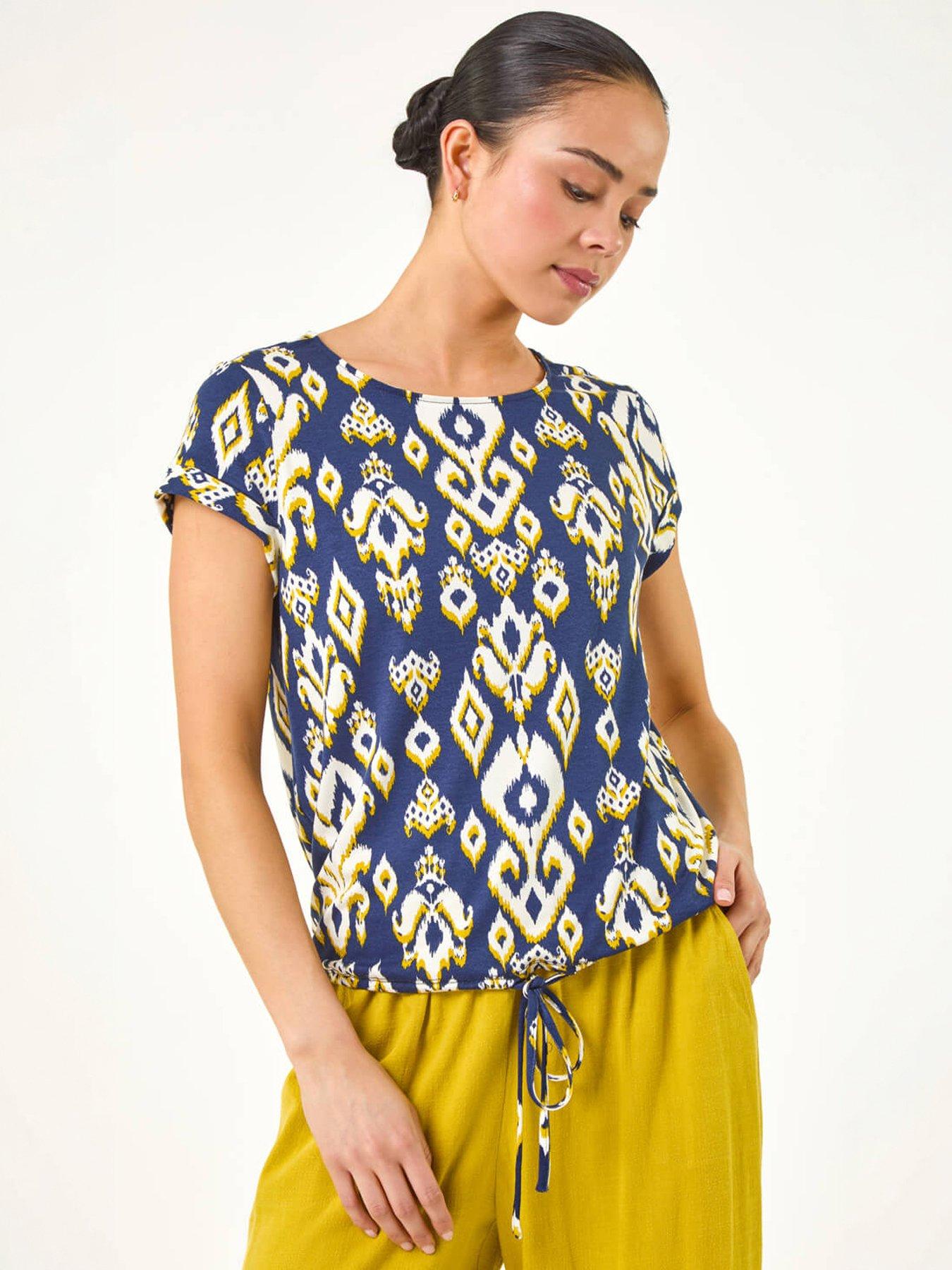 Roman Petite Aztec Drawstring Hem Top