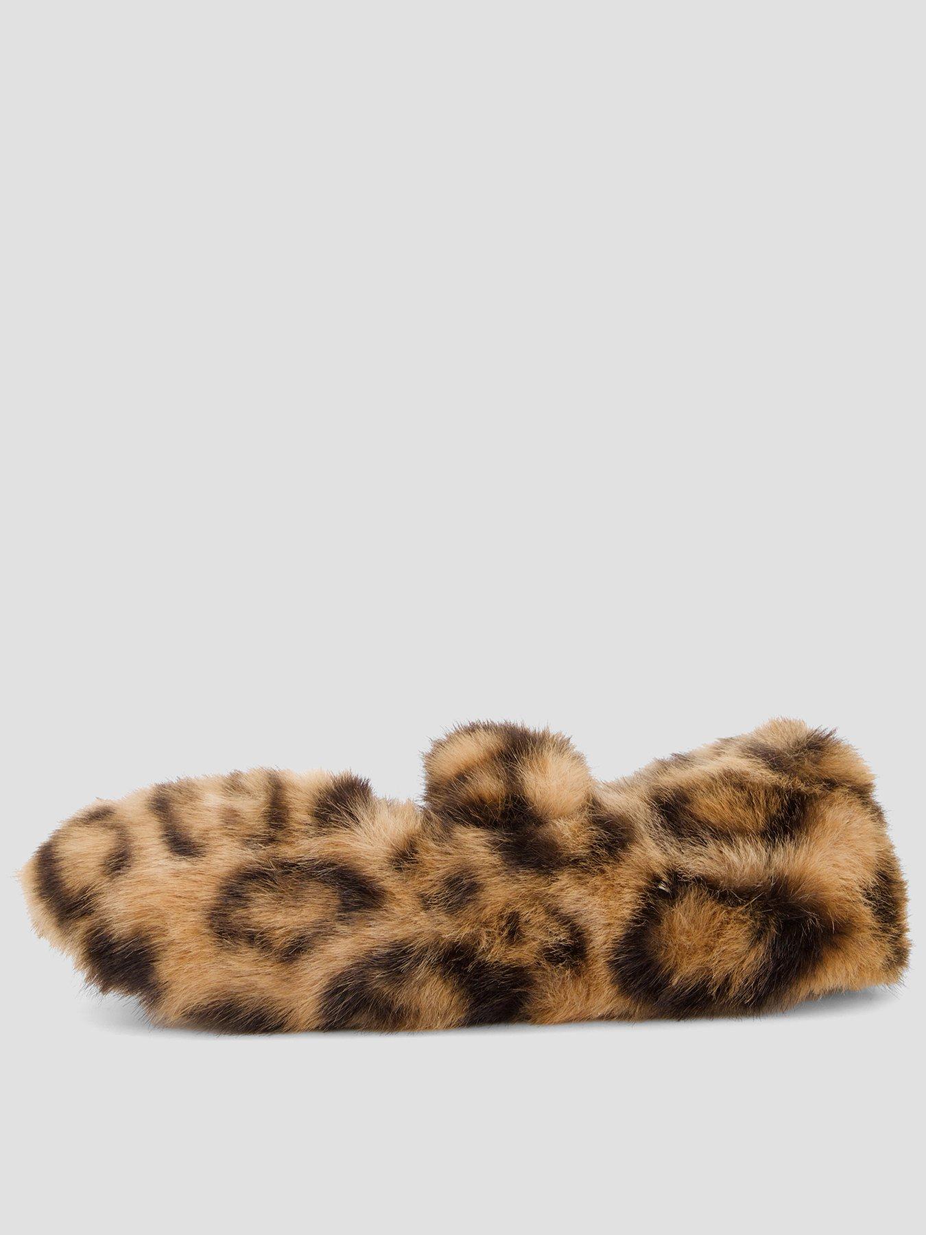 The Very Collection Girls Leopard Print Ballerina Slippers - Brown
