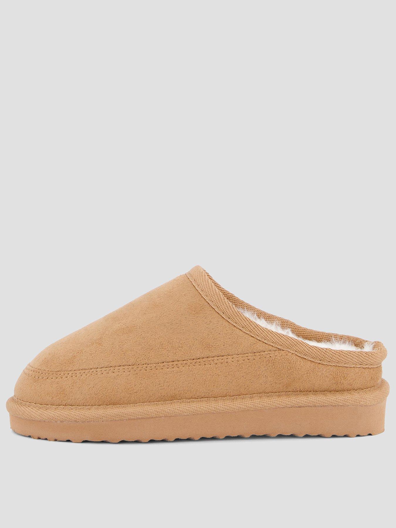 The Very Collection Unisex Slip On Mule Slippers - Tan