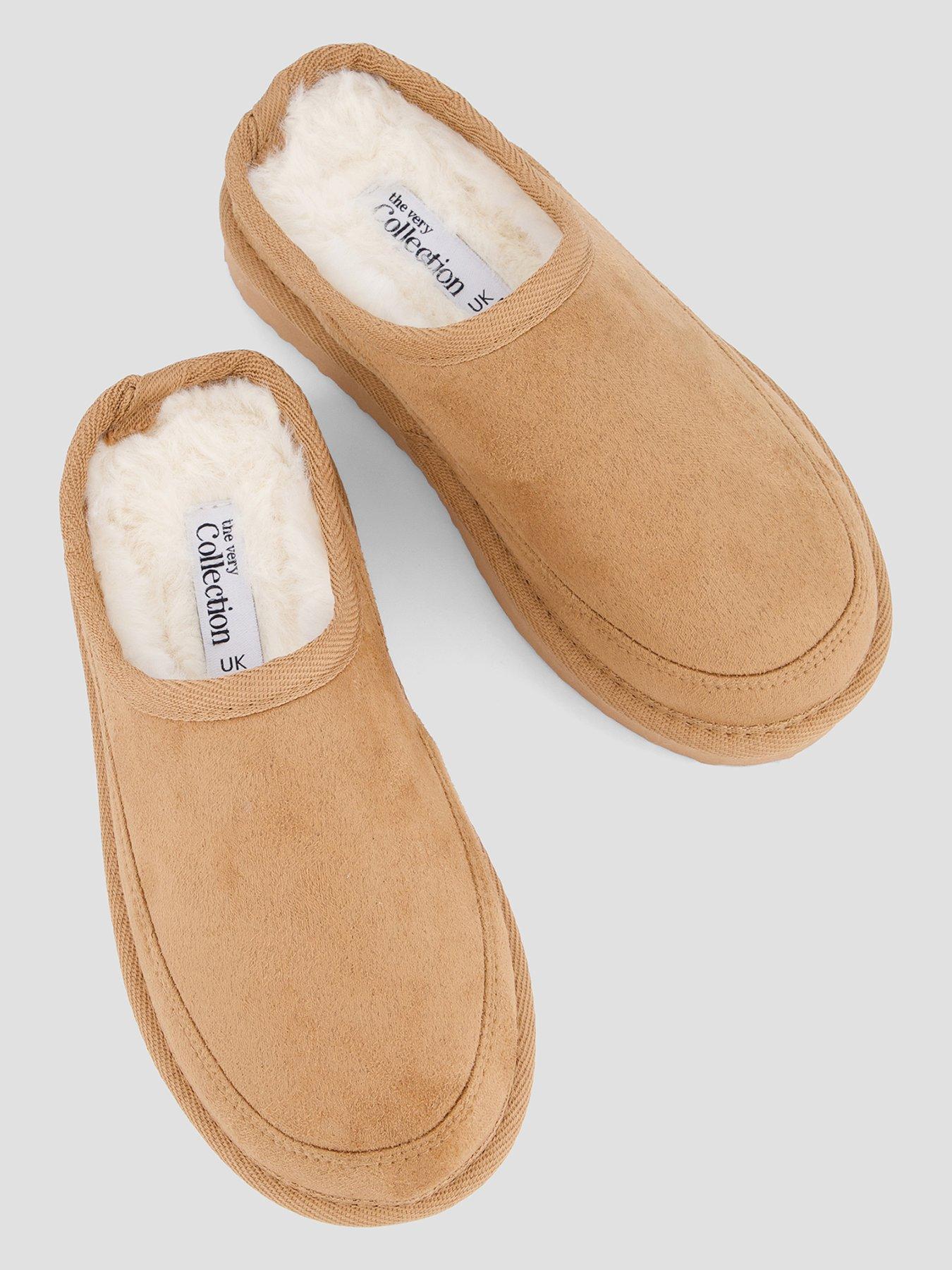 Image 3 of 7 of The Very Collection Unisex Slip On Mule Slippers - Tan