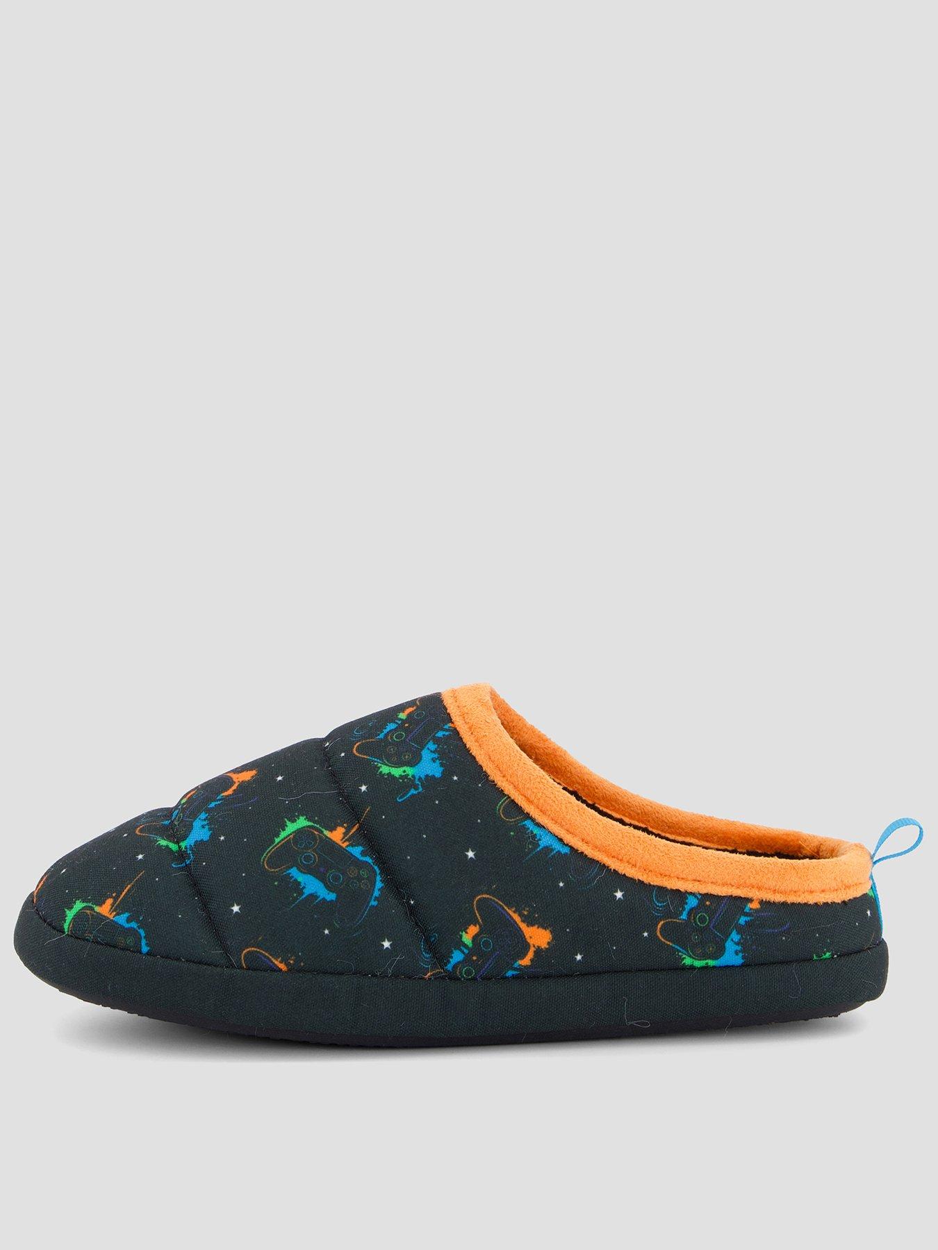 The Very Collection Boys Gamer Print Mule Slippers - Multi