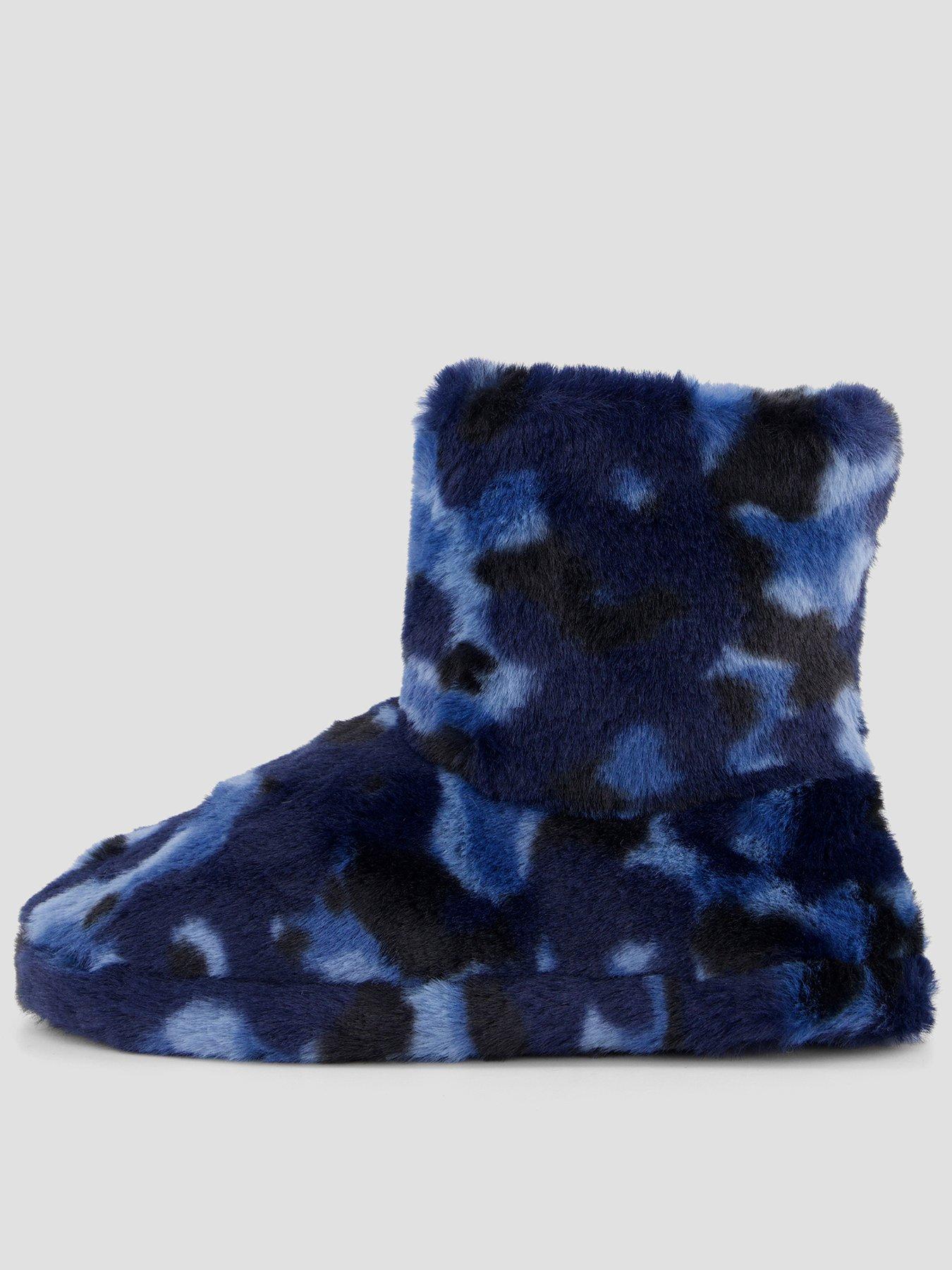 Image 1 of 7 of The Very Collection Boys Camo Bootie Slippers - Blue