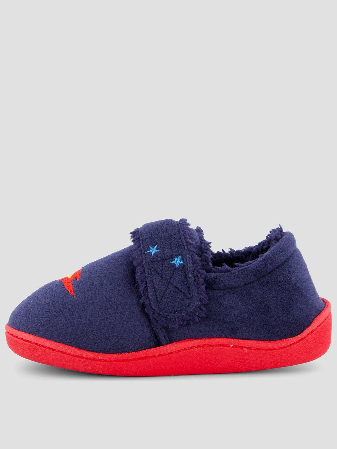 Image 1 of 7 of The Very Collection Boys Embroidered Rocket Velcro Slipper
